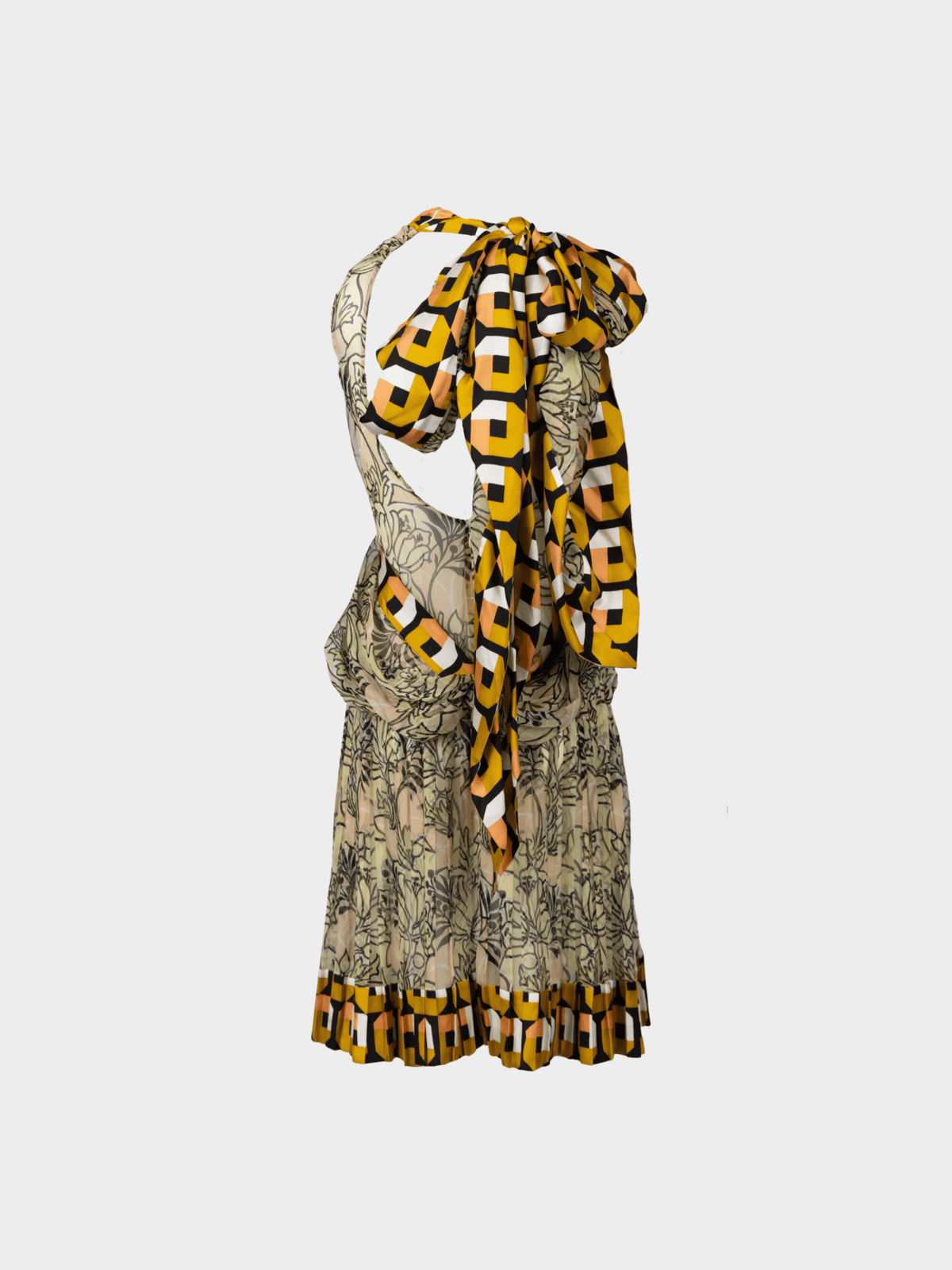 Prada Resort 2010 Silk Multi-Style Open Back Mini Dress