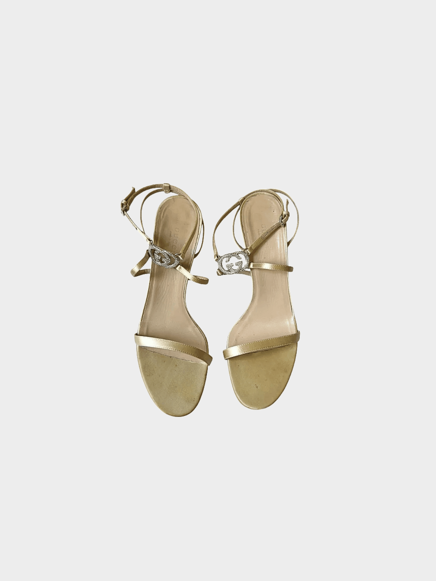 Gucci 2000s Beige Leather Strappy Heeled Sandals