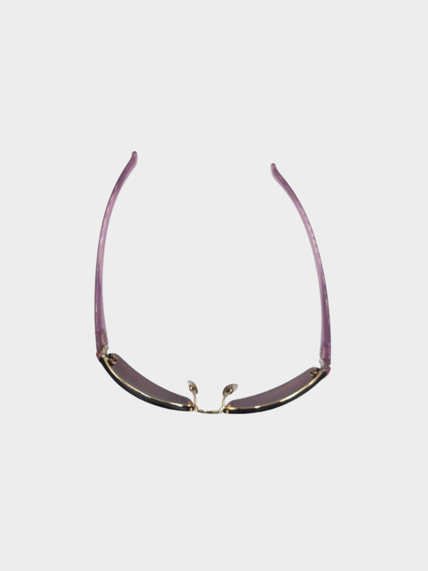 Gucci 2000s Purple Floral Art Frameless Sunglasses
