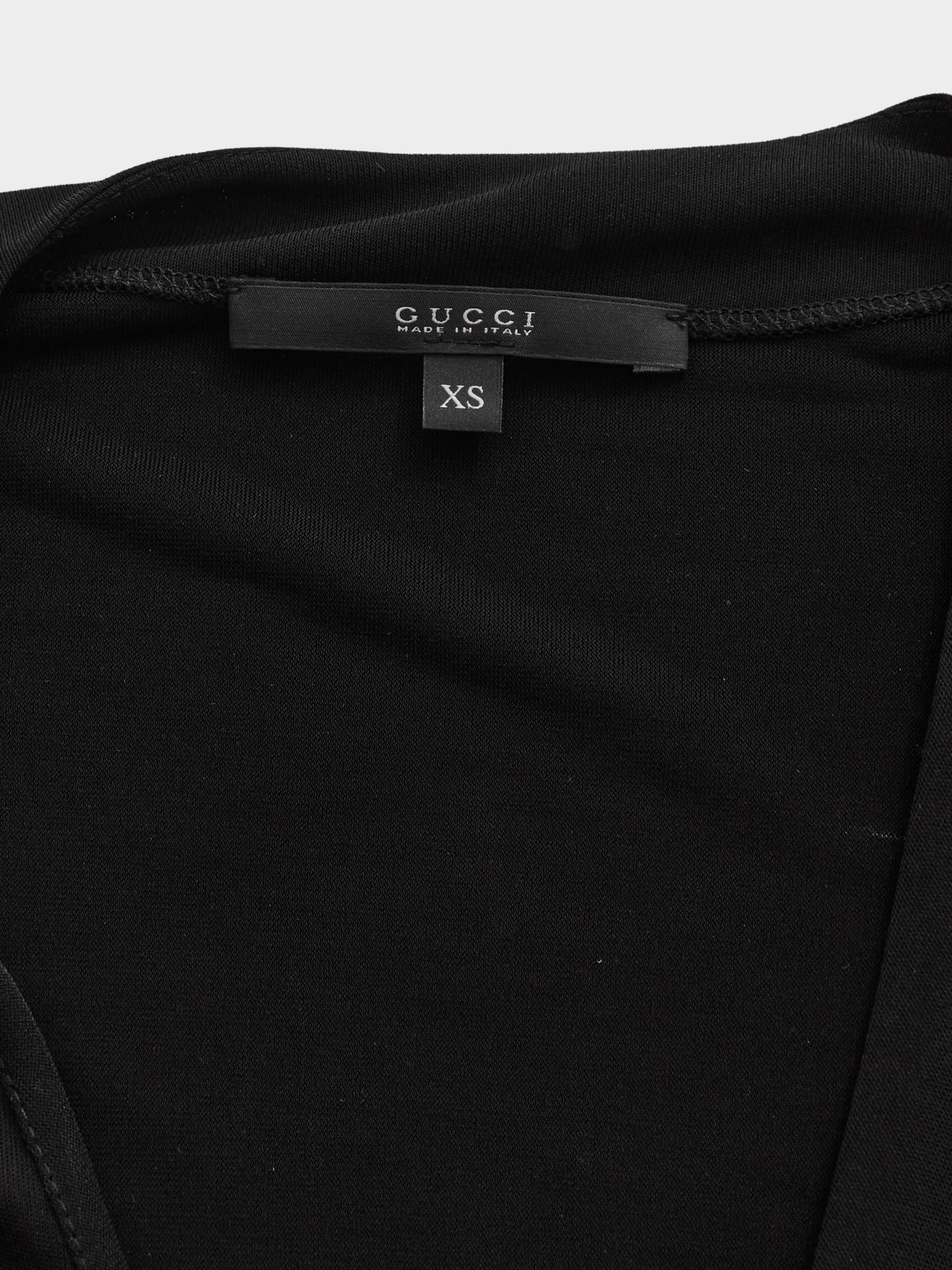 Gucci 2000s Black Lycra Cocktail Dress with Brown GG Logo Belt
