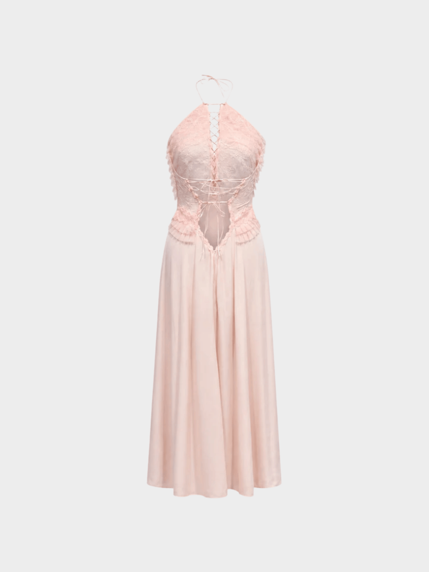 La Perla 2000s Pink Silk and Lace Evening Dress with Cape