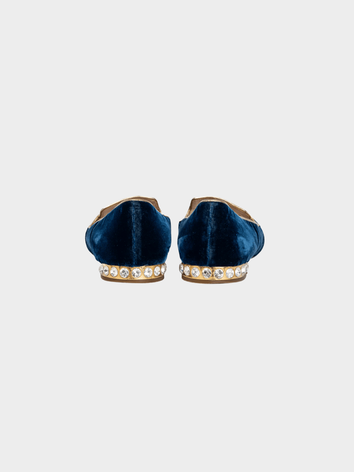 Miu Miu Pre-Fall 2012 Navy Embroidered Crystal-Heel Loafers