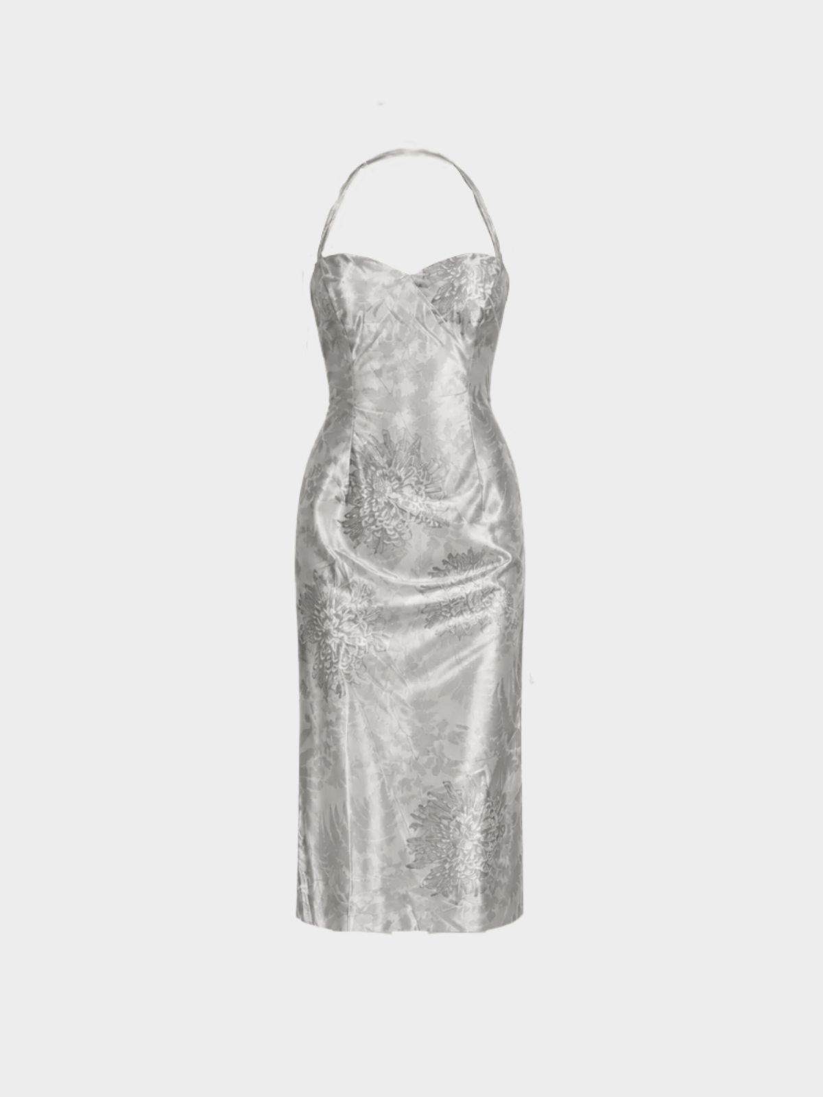 Chloe by Stella McCartney FW 2001 Iridescent Floral Printed Metallic Dress