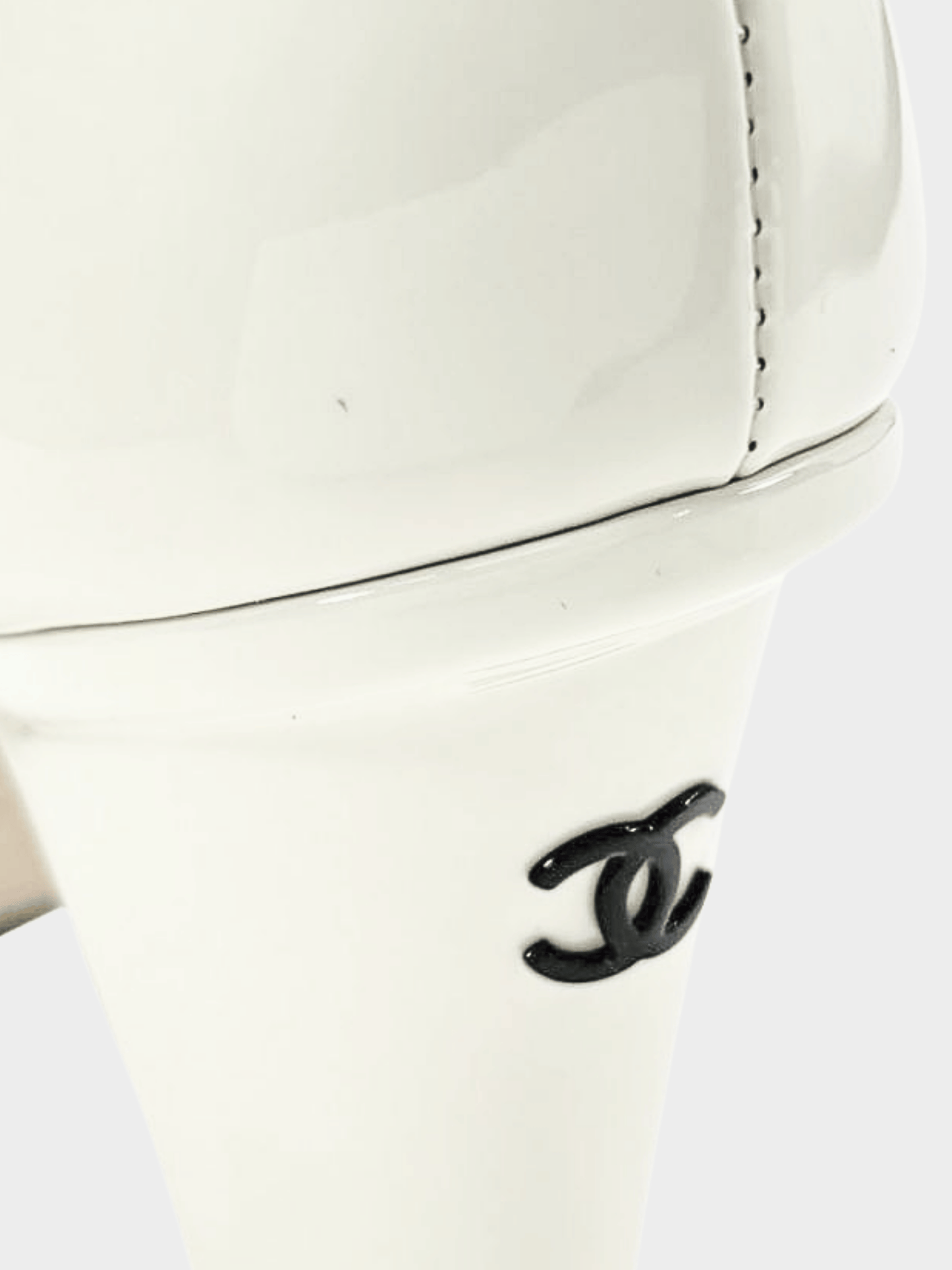 Chanel 2000s White Patent Leather Boots