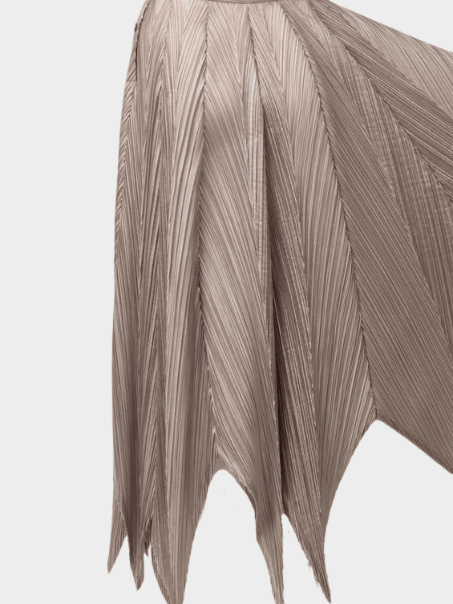 Issey Miyake 2000s Taupe Pleated Sculptural Skirt