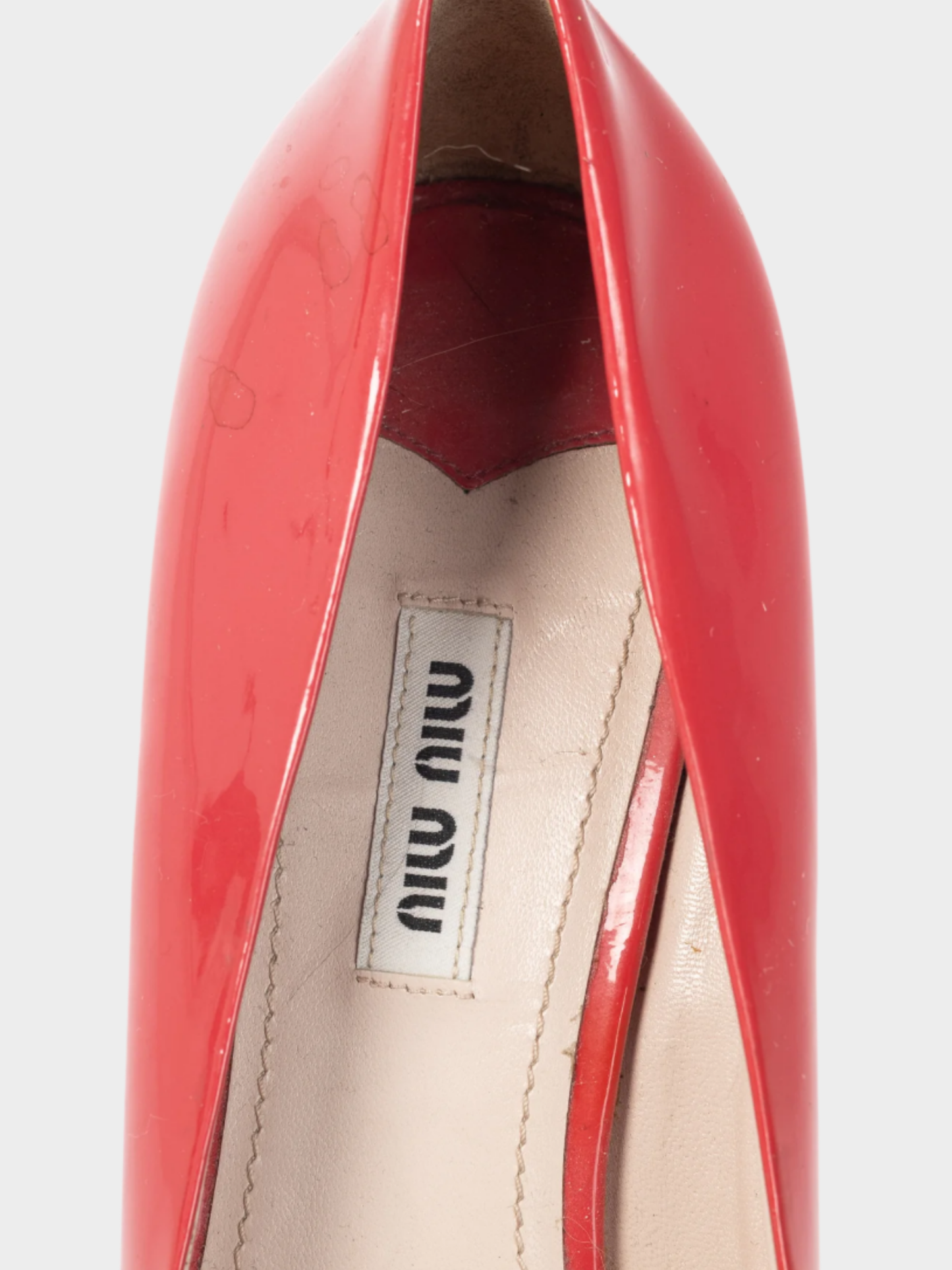 Miu Miu 2000s Raspberry Vernice-Leather Bow Crystal-Heel Pumps