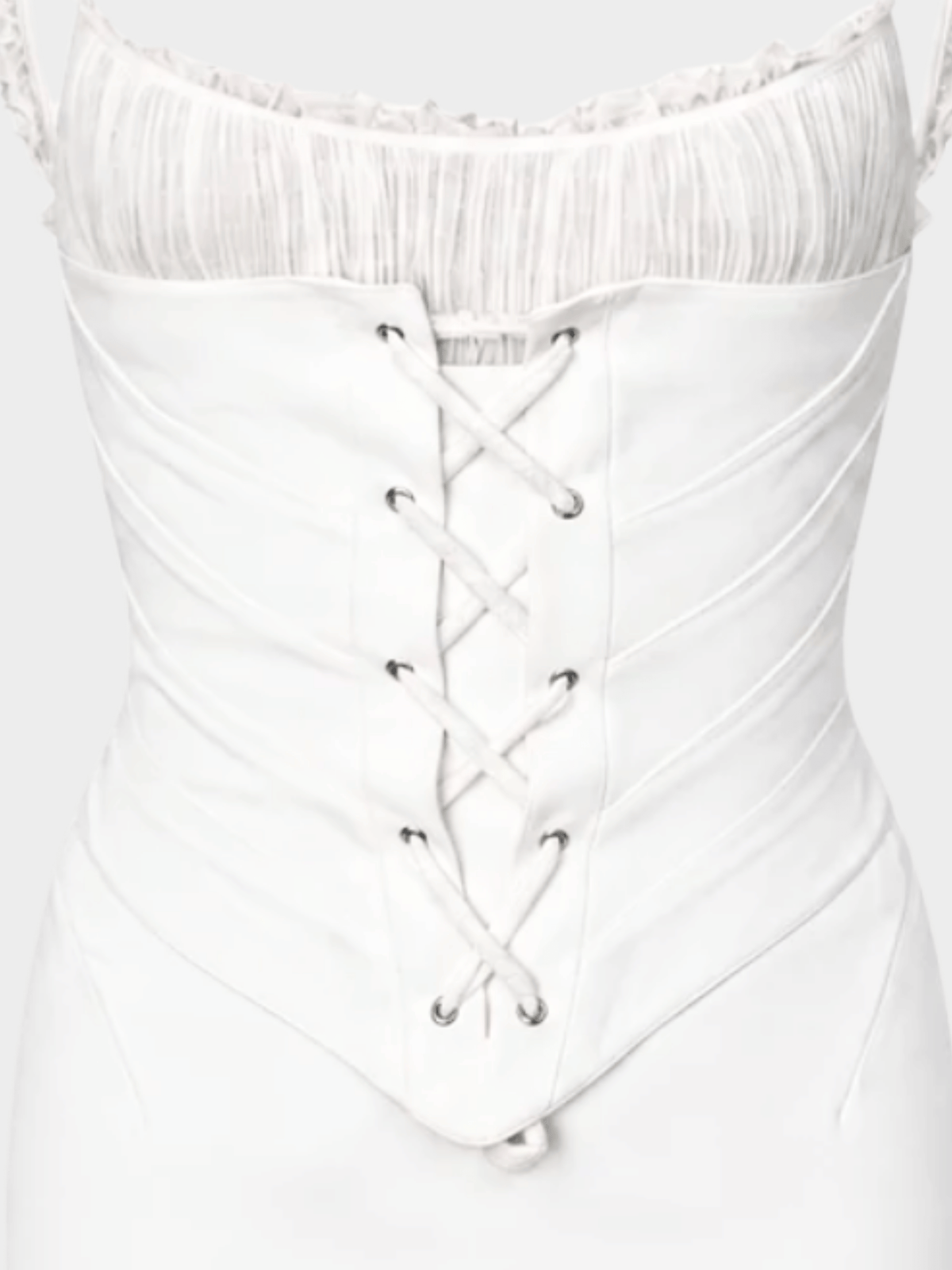 Thierry Mugler SS 1991 White Corsetted Dress