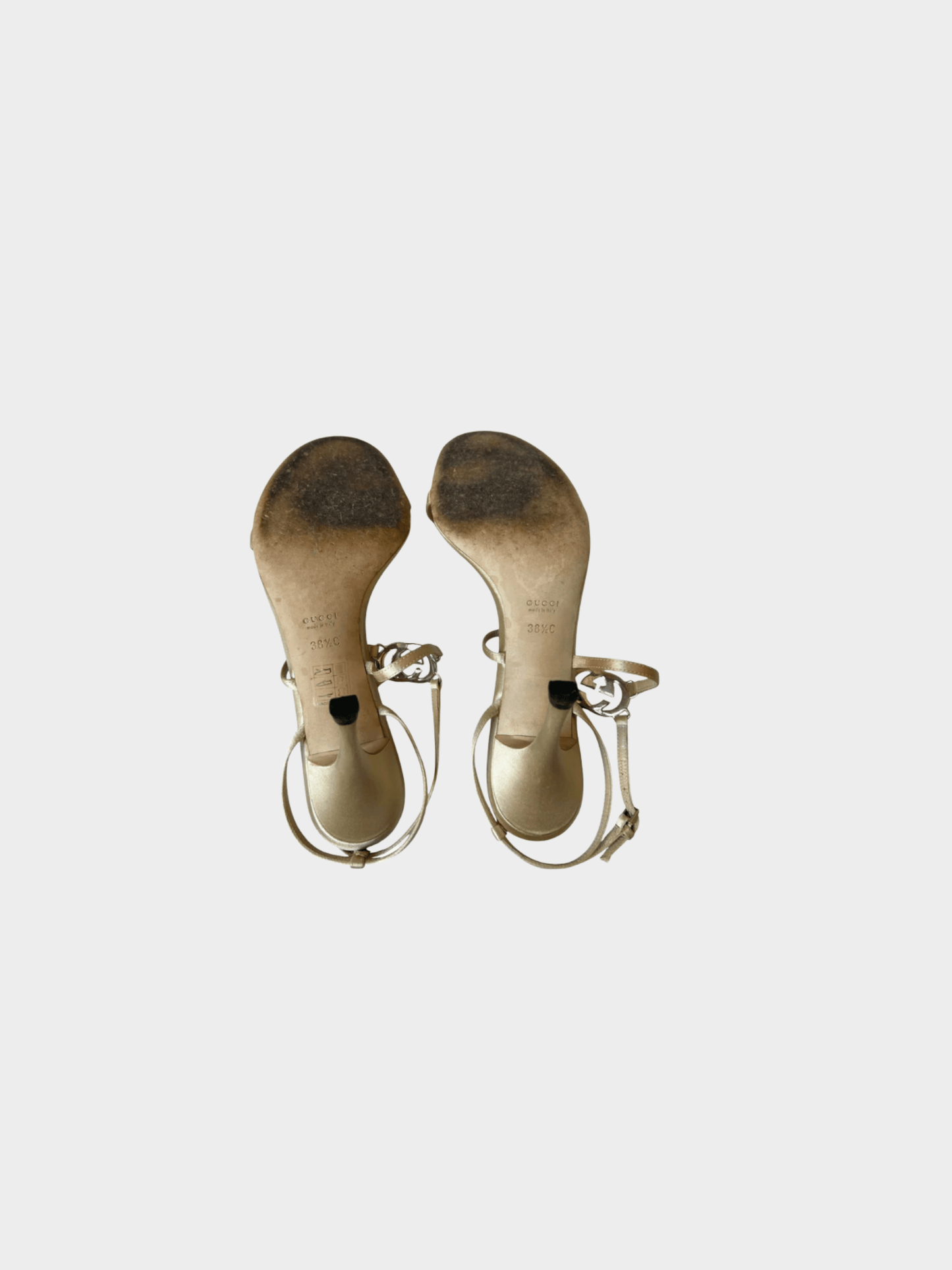 Gucci 2000s Beige Leather Strappy Heeled Sandals