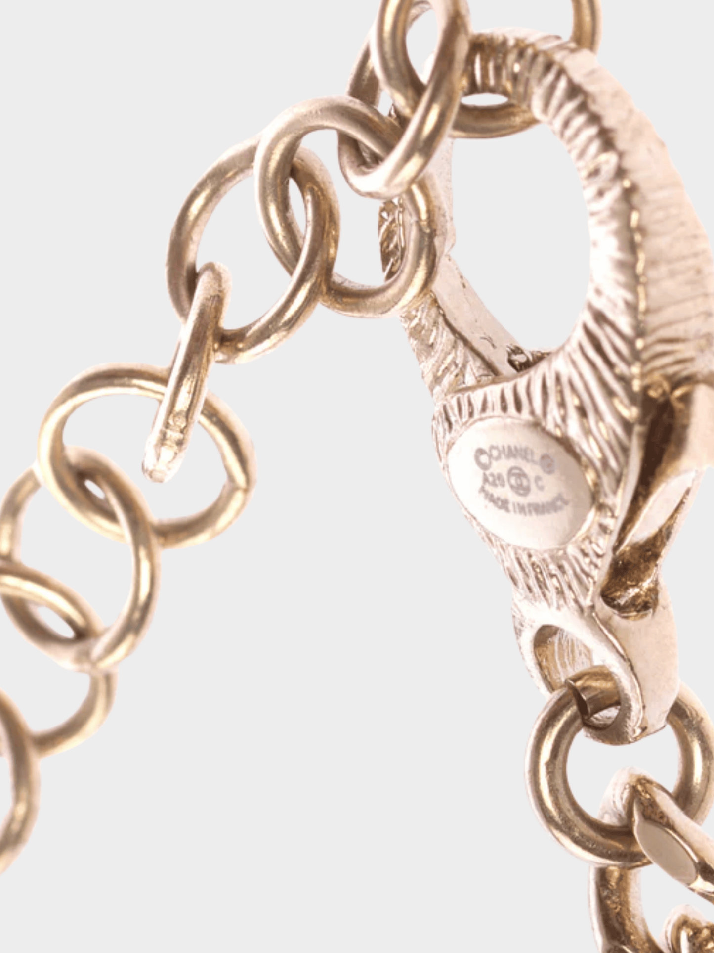 Chanel 2000s Gold Sqaure Shape CC Logo Necklace