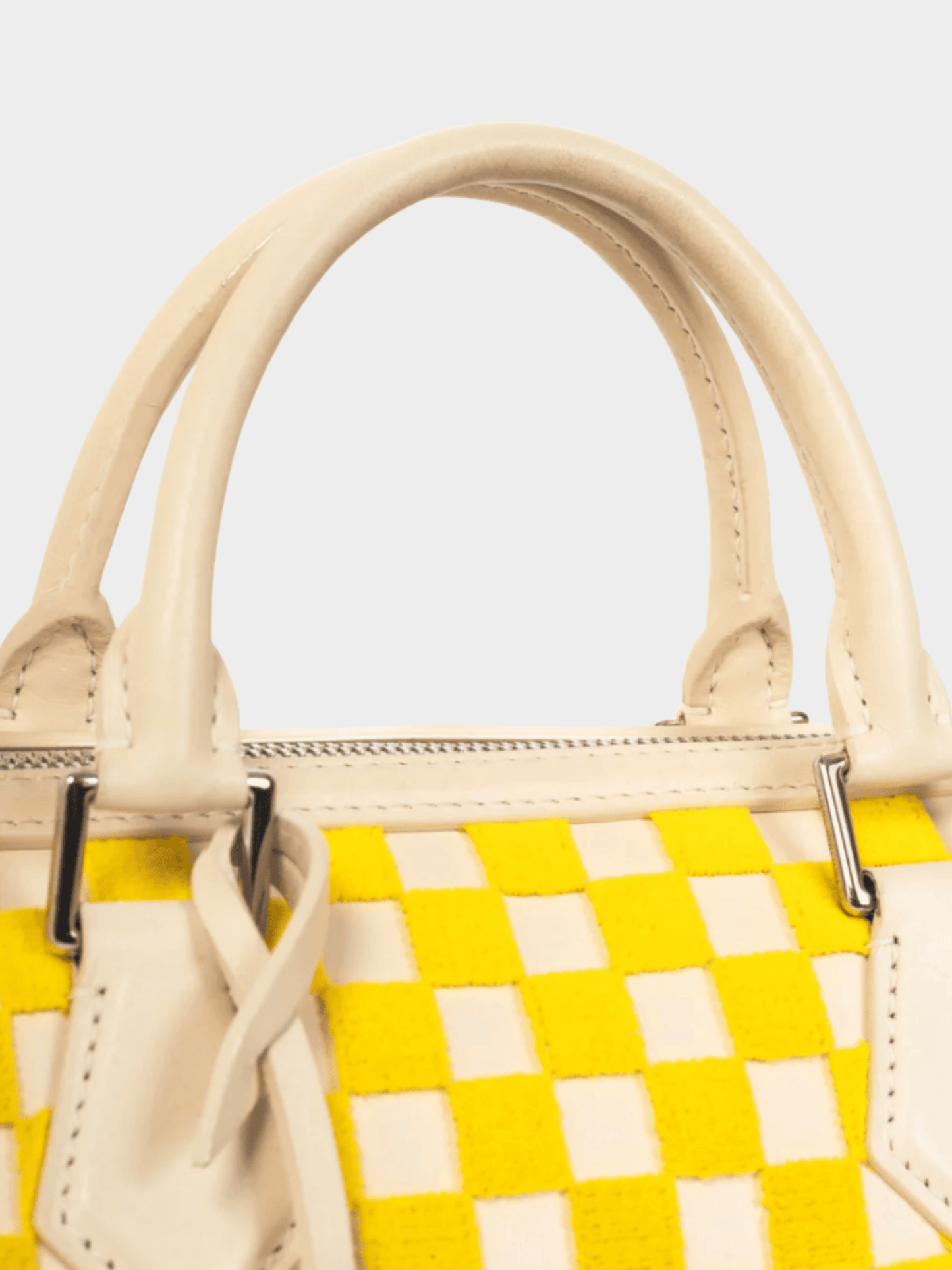 Louis Vuitton SS 2013 Runway Speedy East West Yellow Damier Cubic Handbag