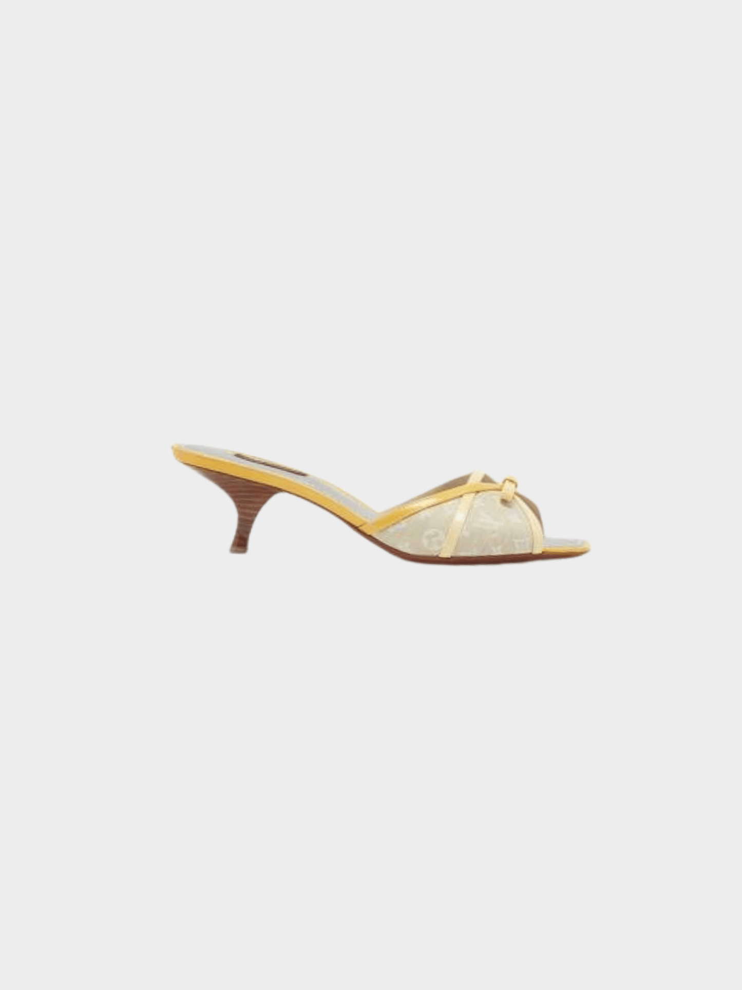 Louis Vuitton 2000s Lime Trim Monogram Kitten Heels