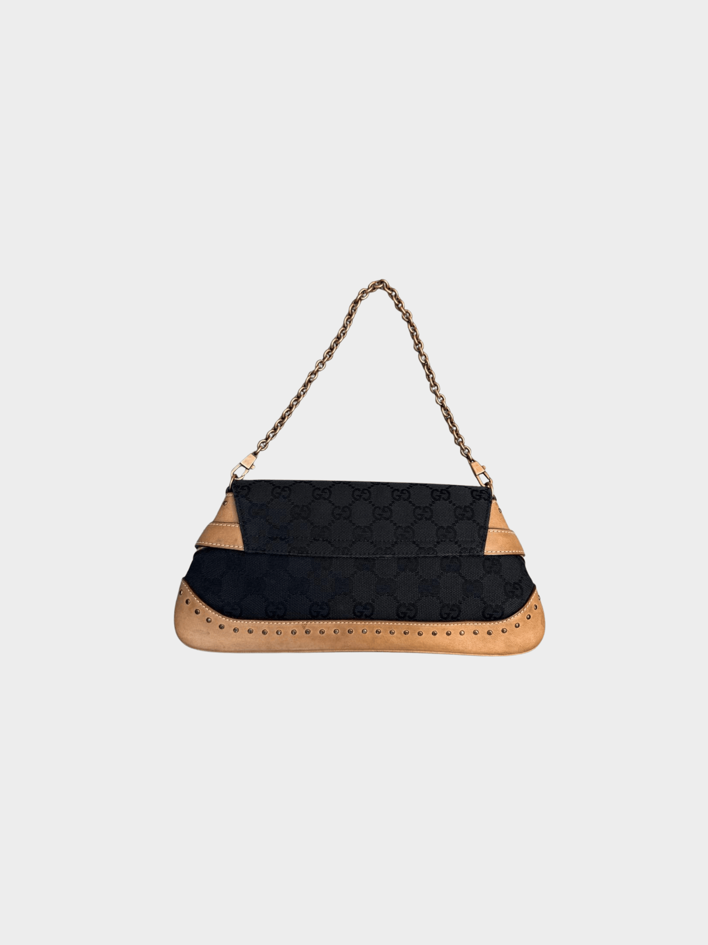 Gucci 2000s Black Horsebit Clutch Shoulder Bag