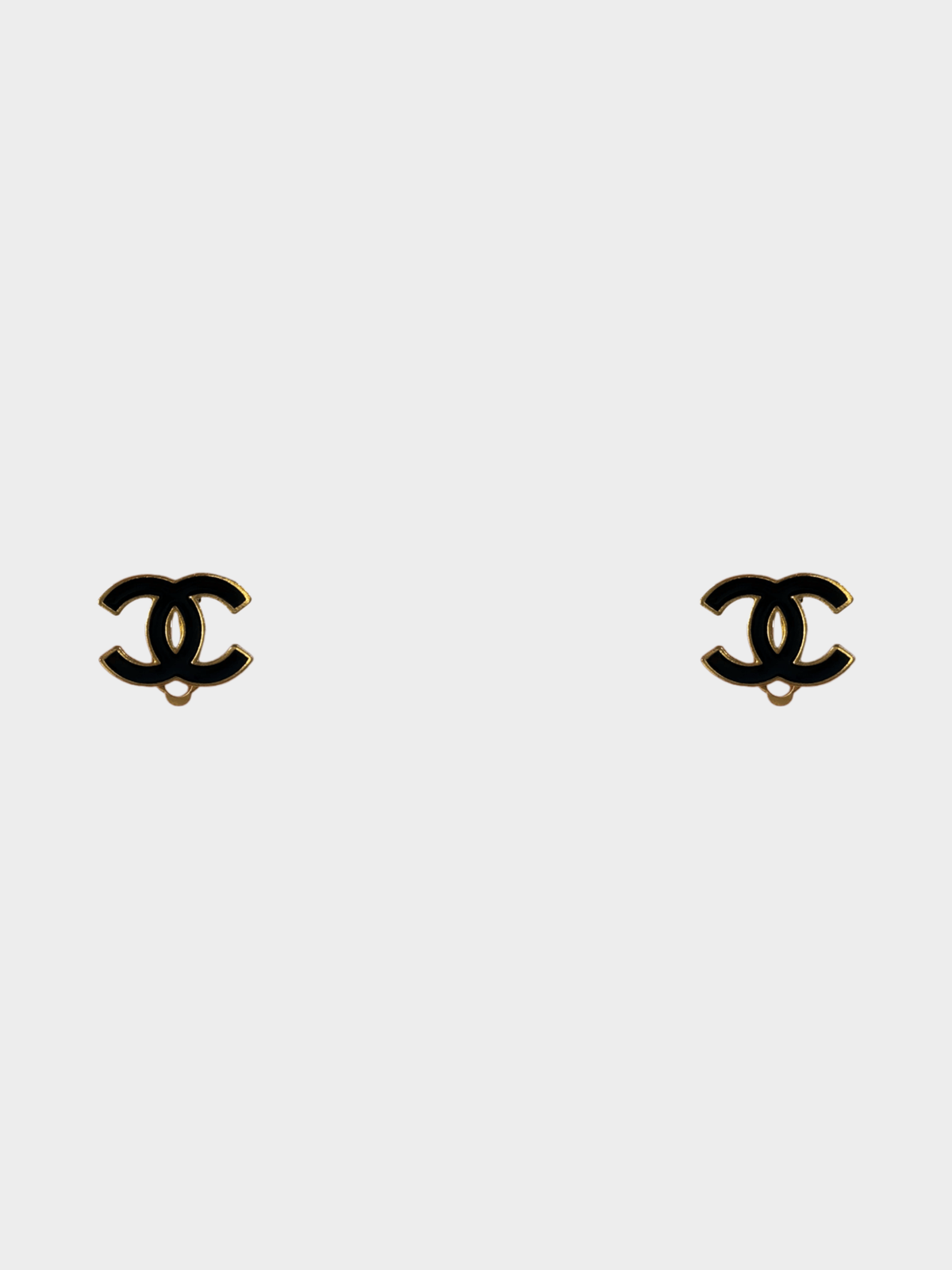 Chanel 2000s Gold Black COCO Clip On Earrings