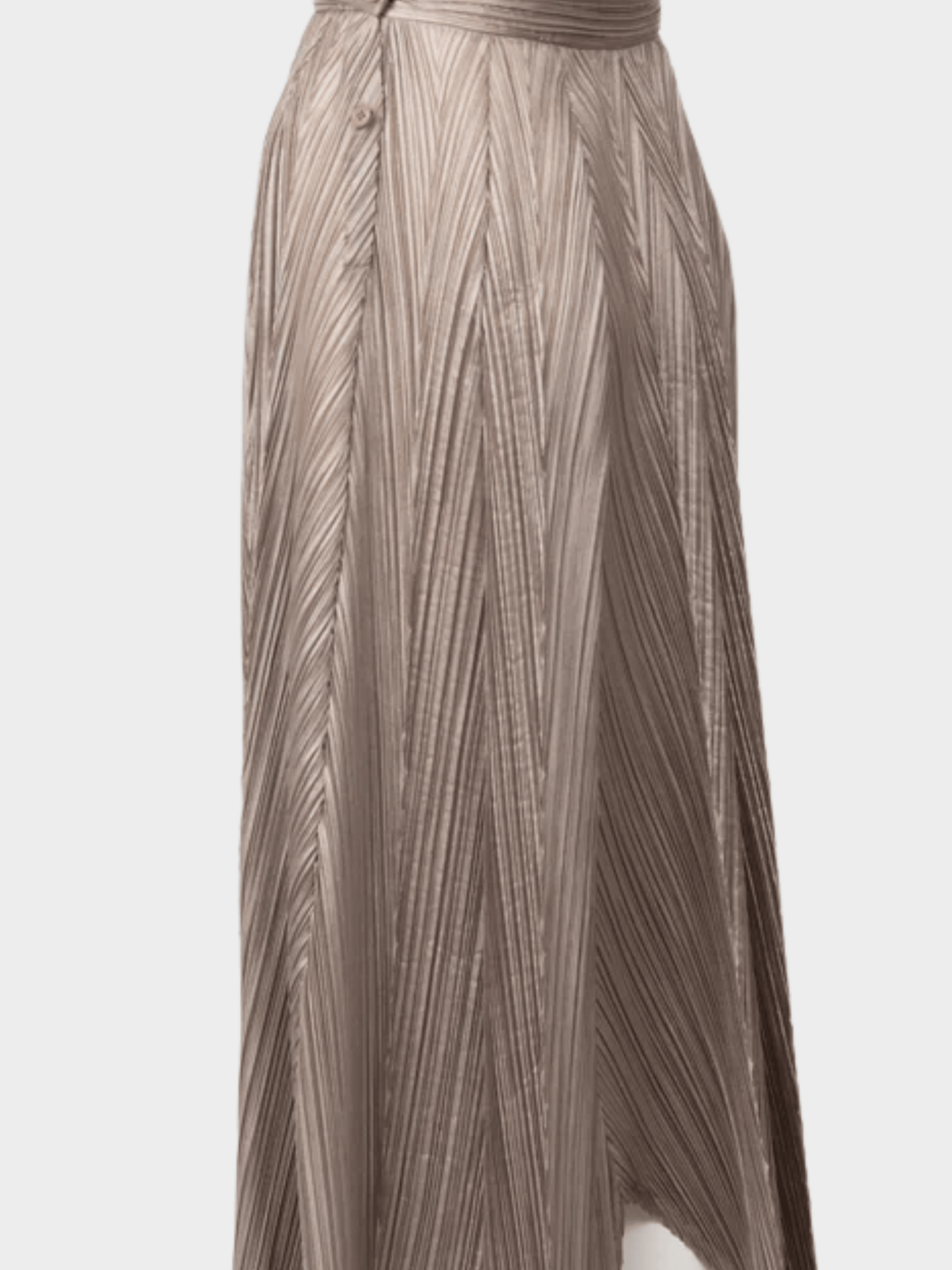 Issey Miyake 2000s Taupe Pleated Sculptural Skirt