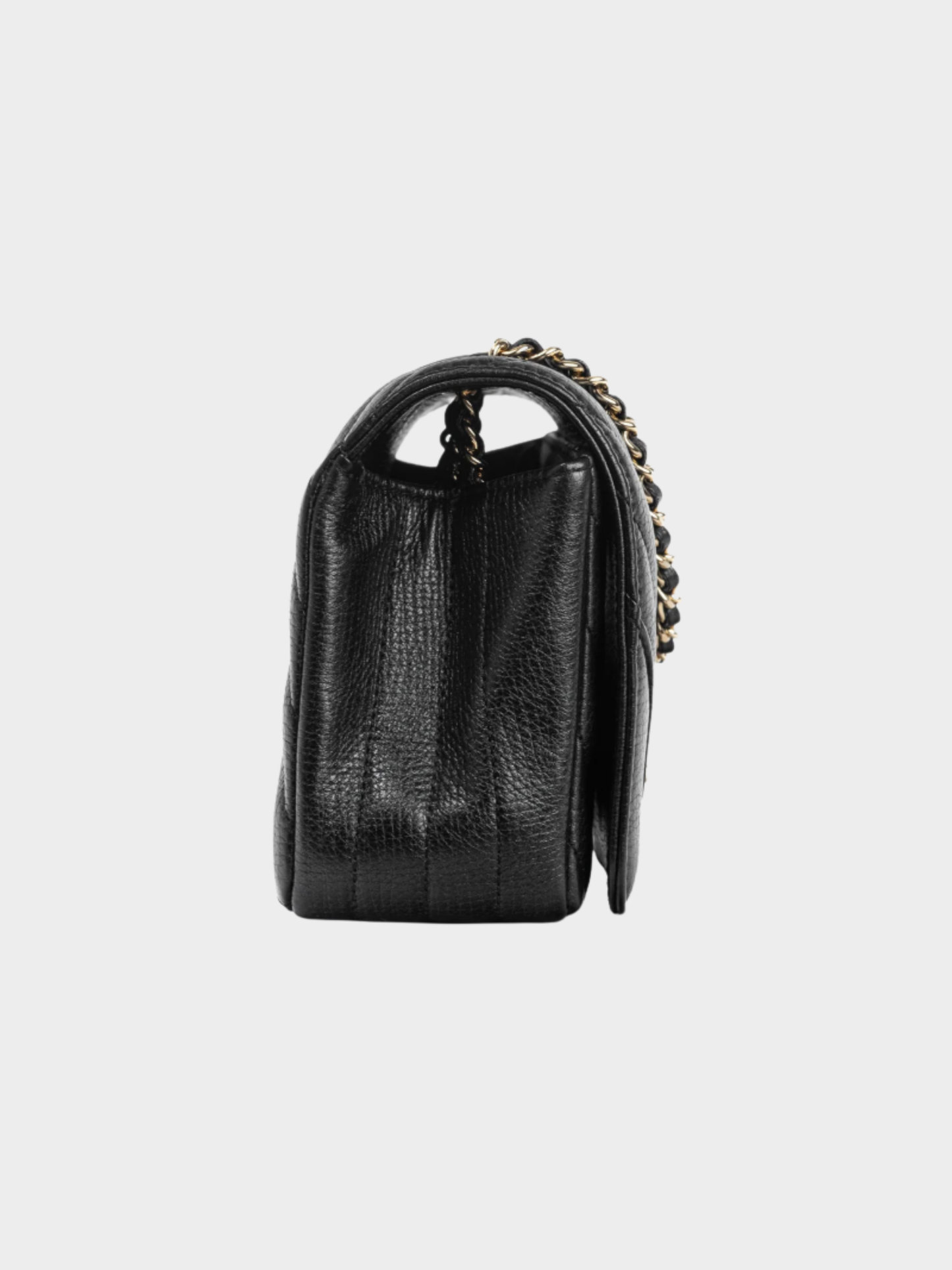 Chanel FW Collection Act 1 2020s Small Chevron Statement Black Mini Rectangle Flap Bag