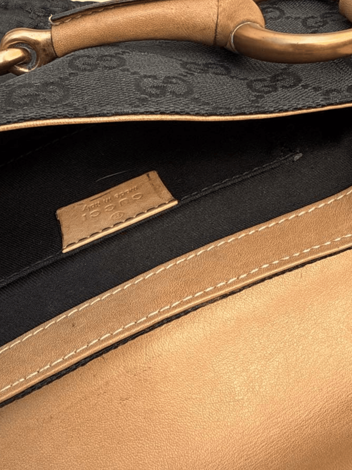 Gucci 2000s Black Horsebit Clutch Shoulder Bag