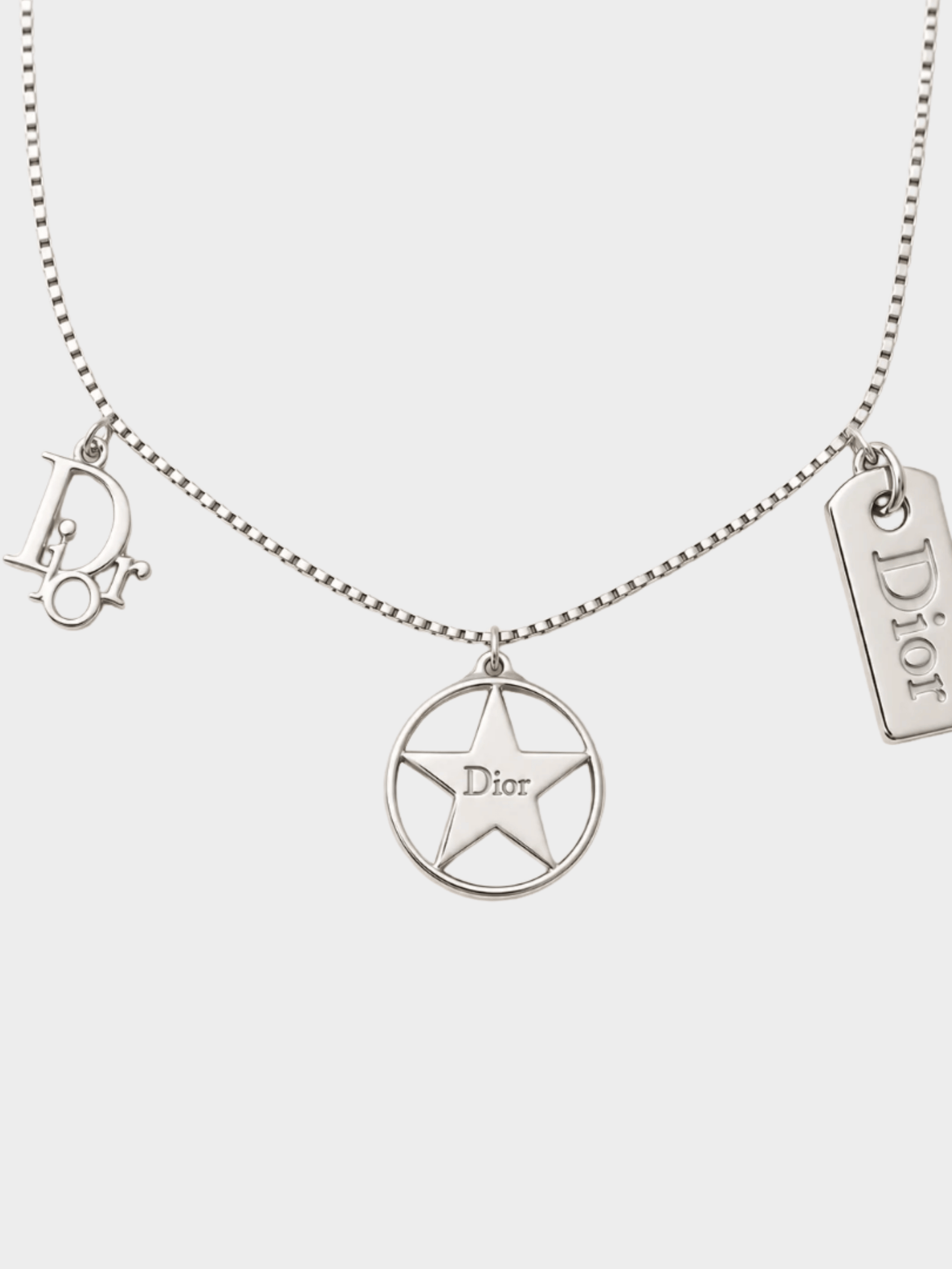Christian Dior 2000s Star Logo Charm Necklace