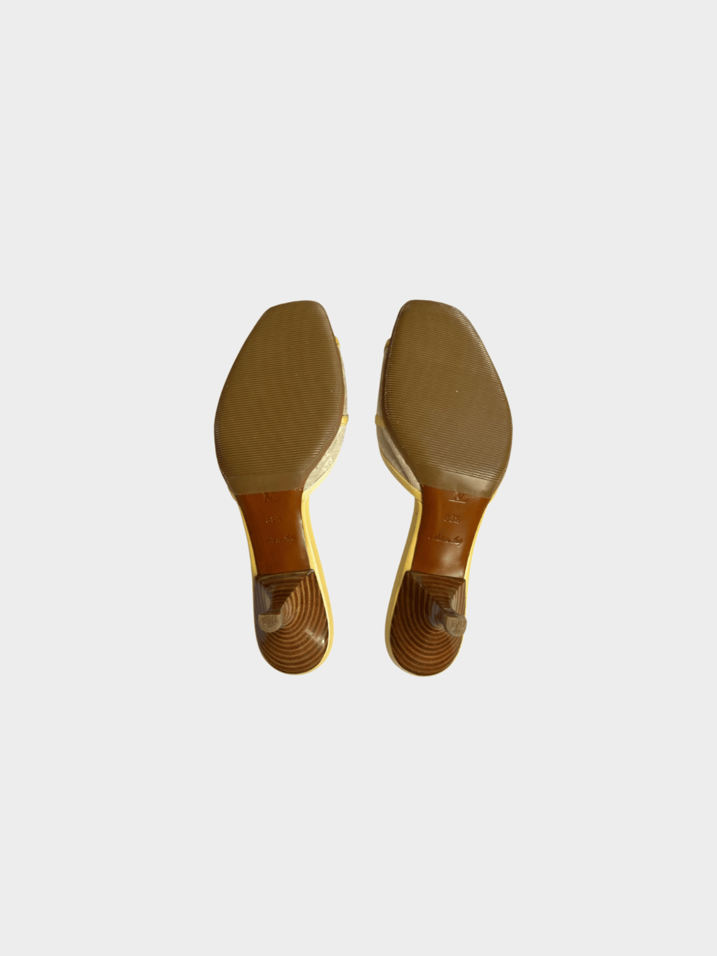 Louis Vuitton 2000s Lime Trim Monogram Kitten Heels