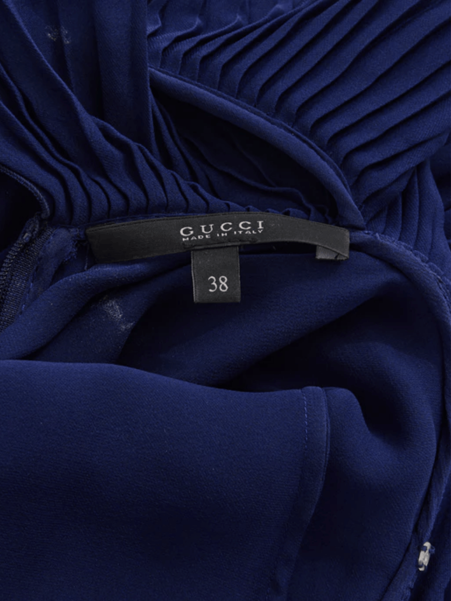 Gucci by Frida Giannini FW 2012 Blue Silk Ruffle Evening Dress