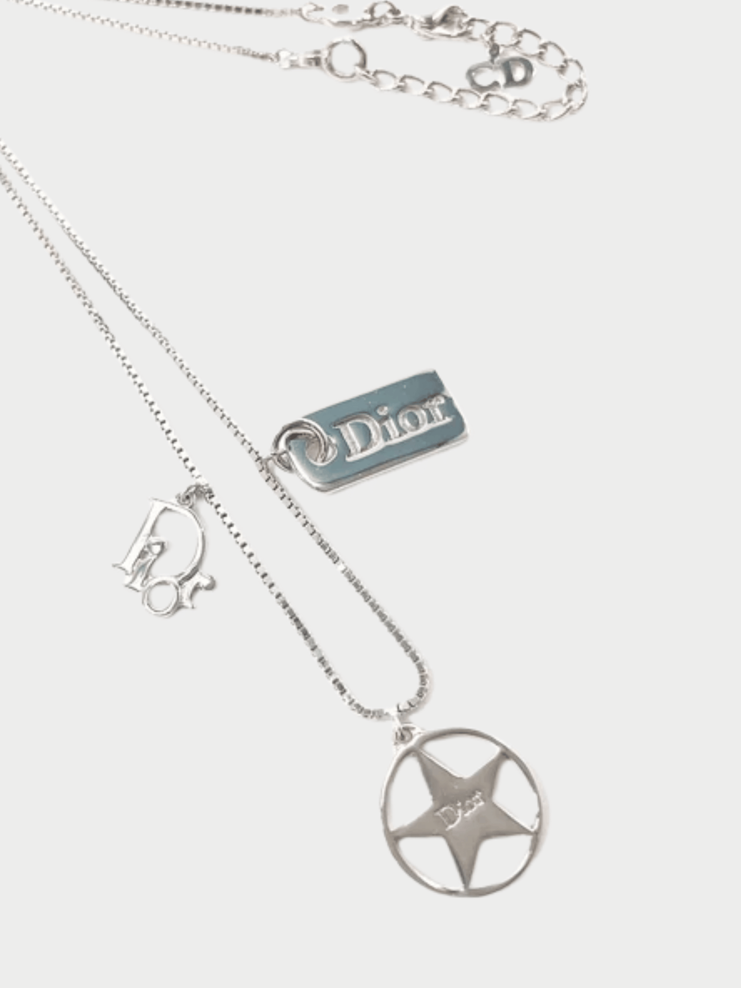 Christian Dior 2000s Star Logo Charm Necklace