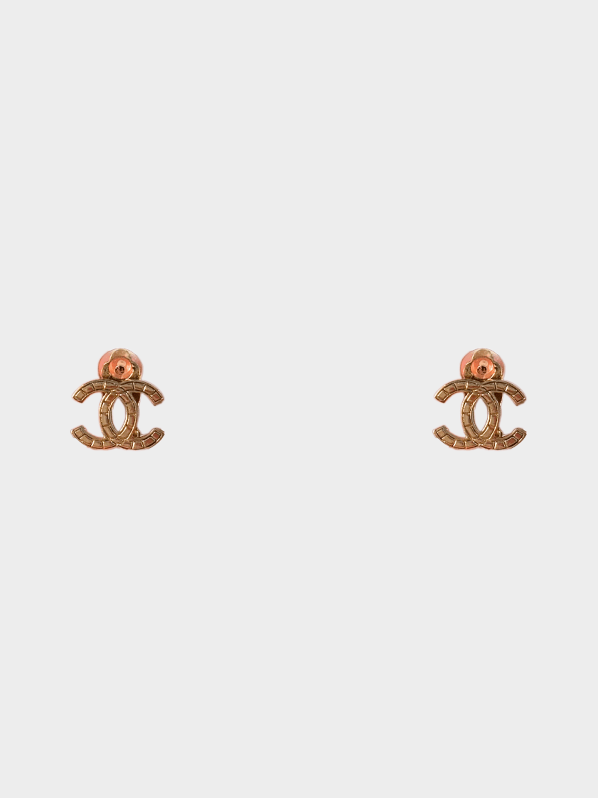 Chanel 2000s Gold Plated Metal CC Logo Earrings