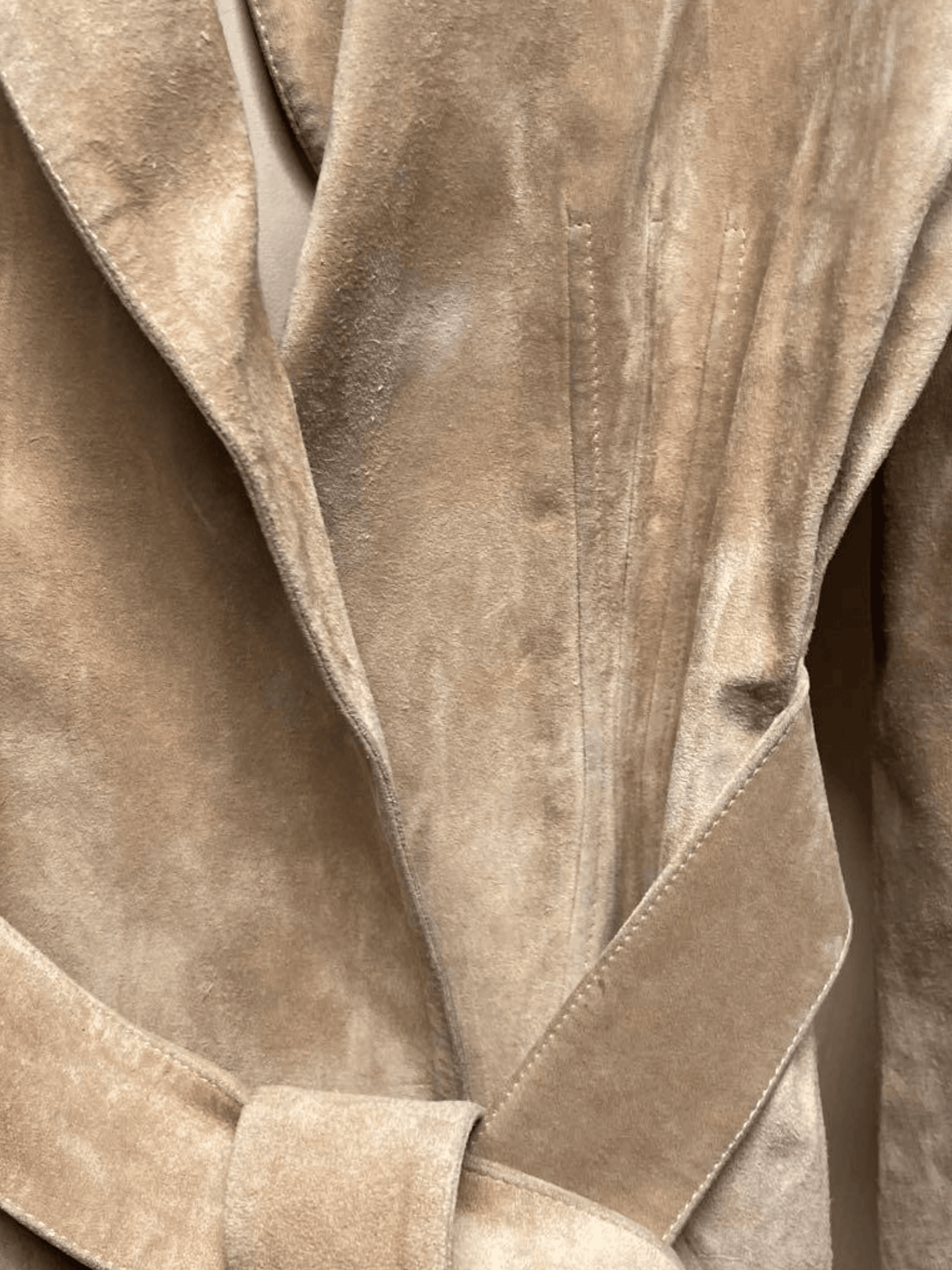 Gucci 2000s Tan Suede Belted Jacket