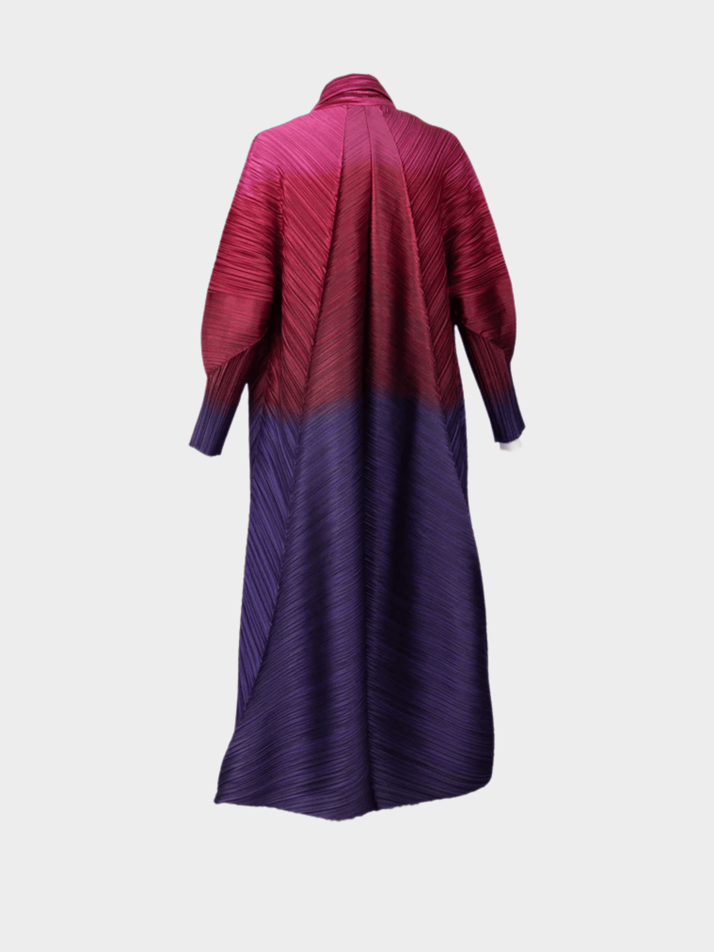 Issey Miyake Pre-Fall 2013 Pleated Ombré Magenta Purple Coat Dress