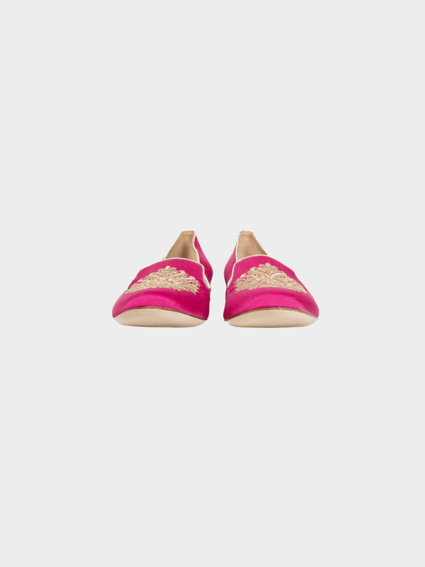 Miu Miu Pre-Fall 2012 Pink Embroidered Crystal-Heel Loafers