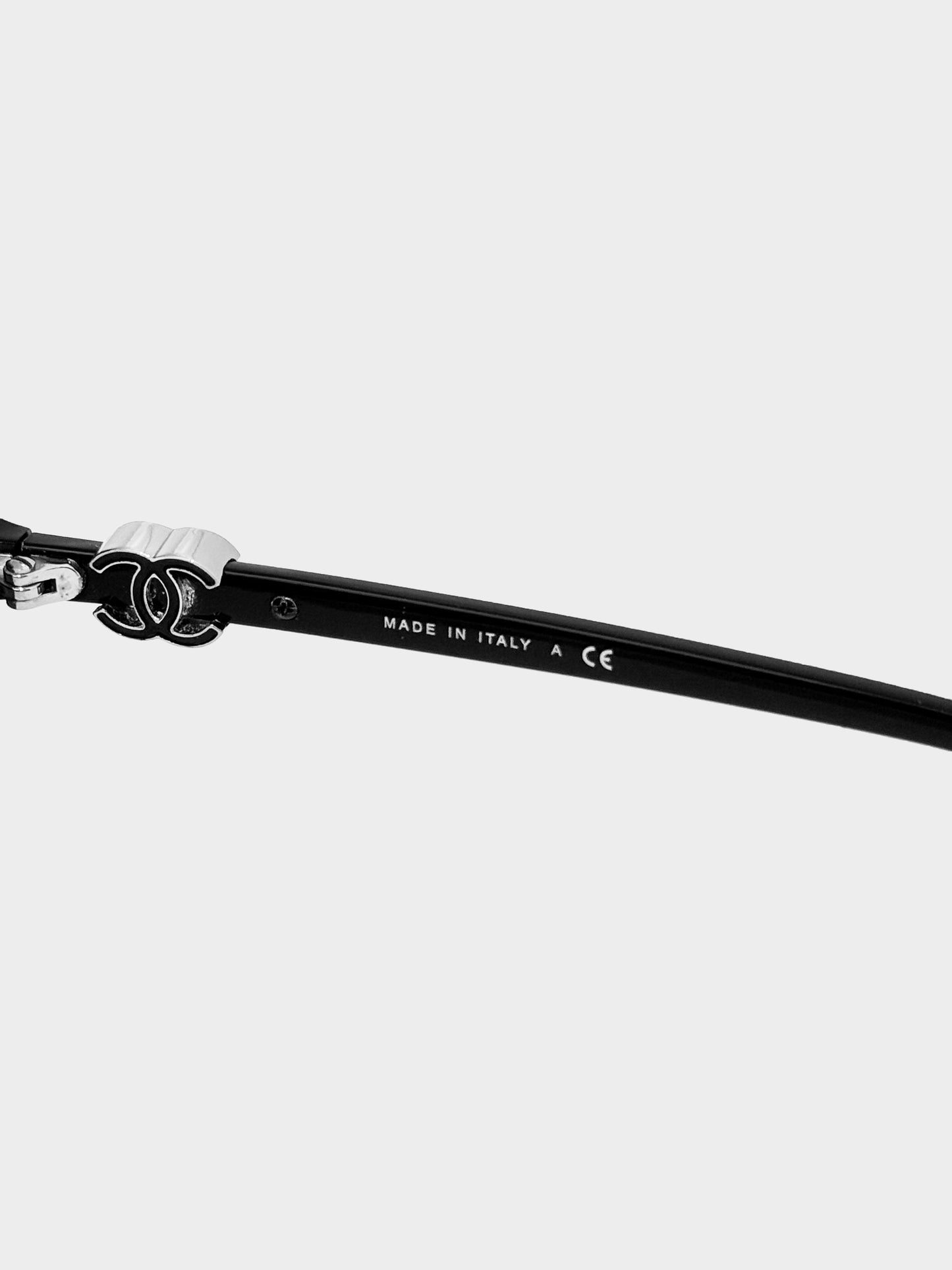 Chanel 2000s Black CC 5216-A Oversized Sunglasses
