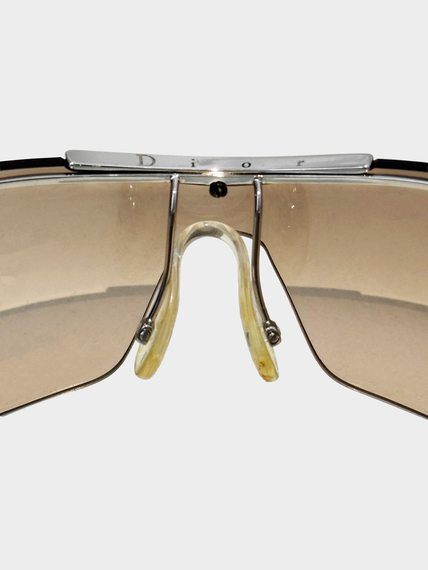 Christian Dior Early 2000s Brown Airspeed Rimless Sunglasses