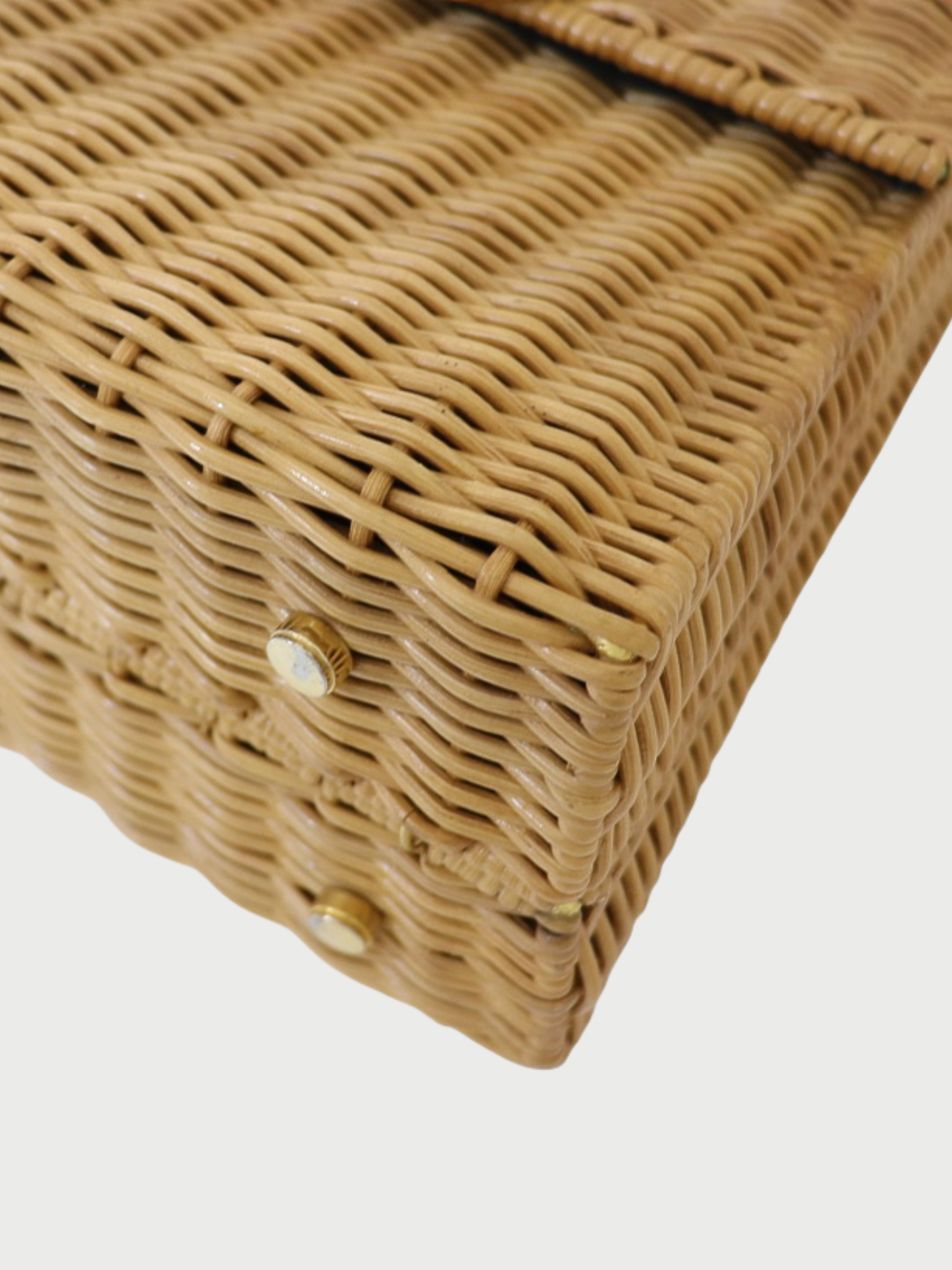 Salvatore Ferragamo 2000s Brown Plastic Canvas Gancini Basket Bag