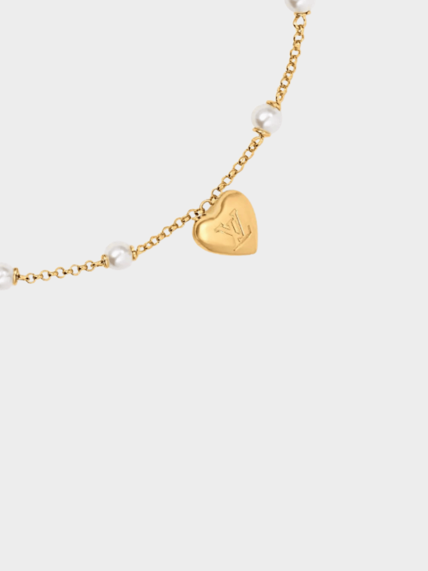 Louis Vuitton 2020s Gold LV Heart Necklace