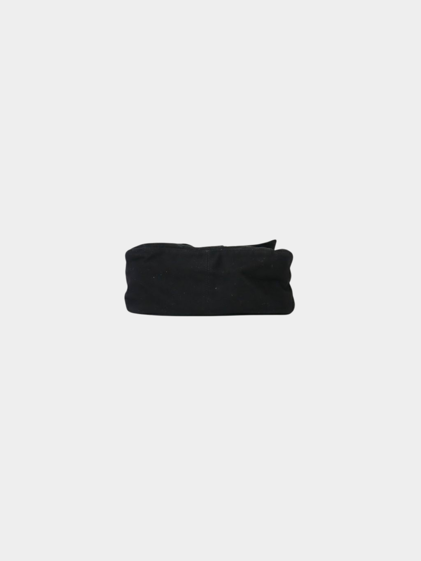 Fendi 1990s Black Wool and Leather Mamma Baguette