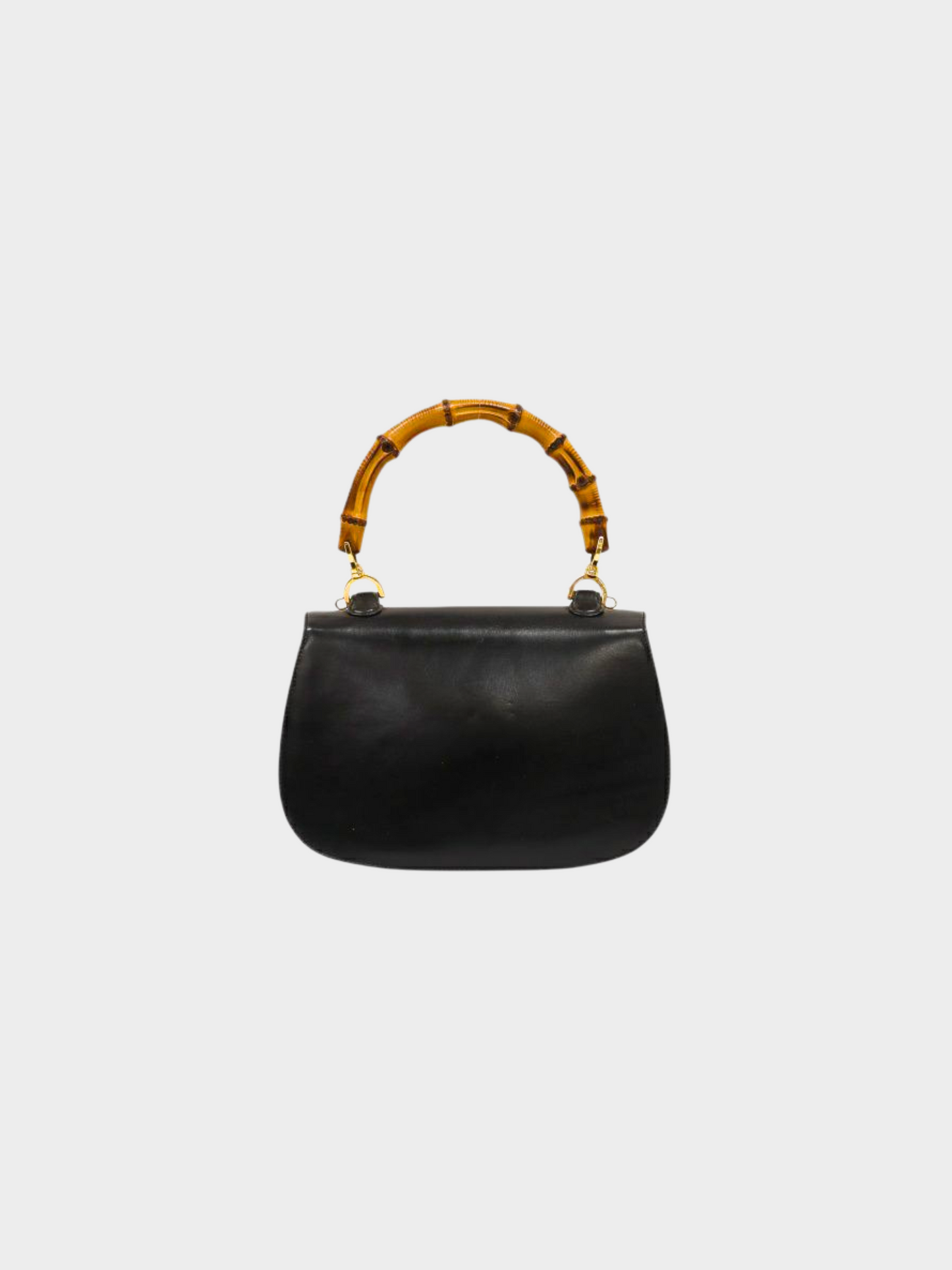Gucci 1990s Black Bamboo 1947 Two-way Bag