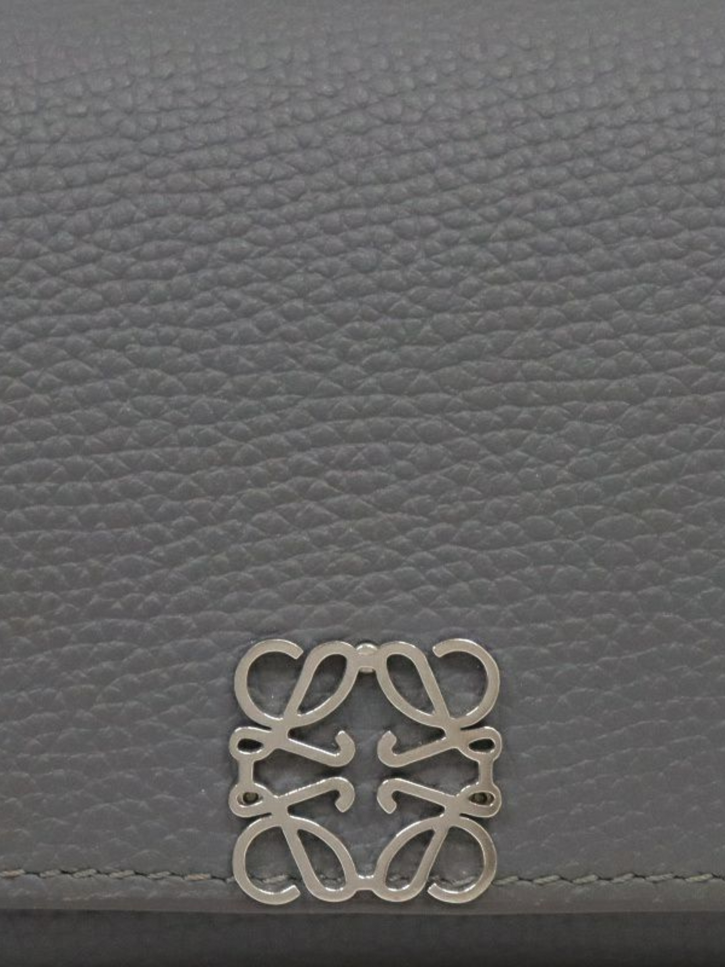 Loewe 2010s Gray Anagram Vertical Wallet