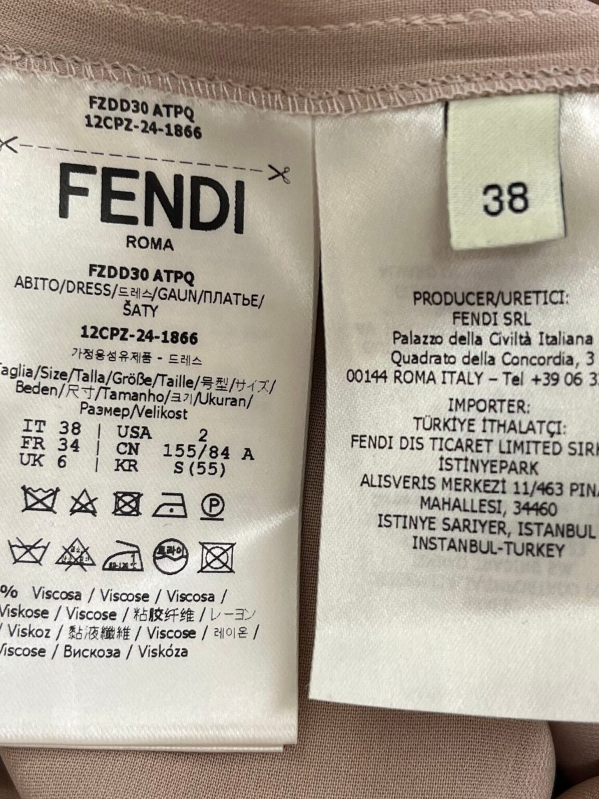 Fendi SS 2024 Cream Silk Crochet Dress