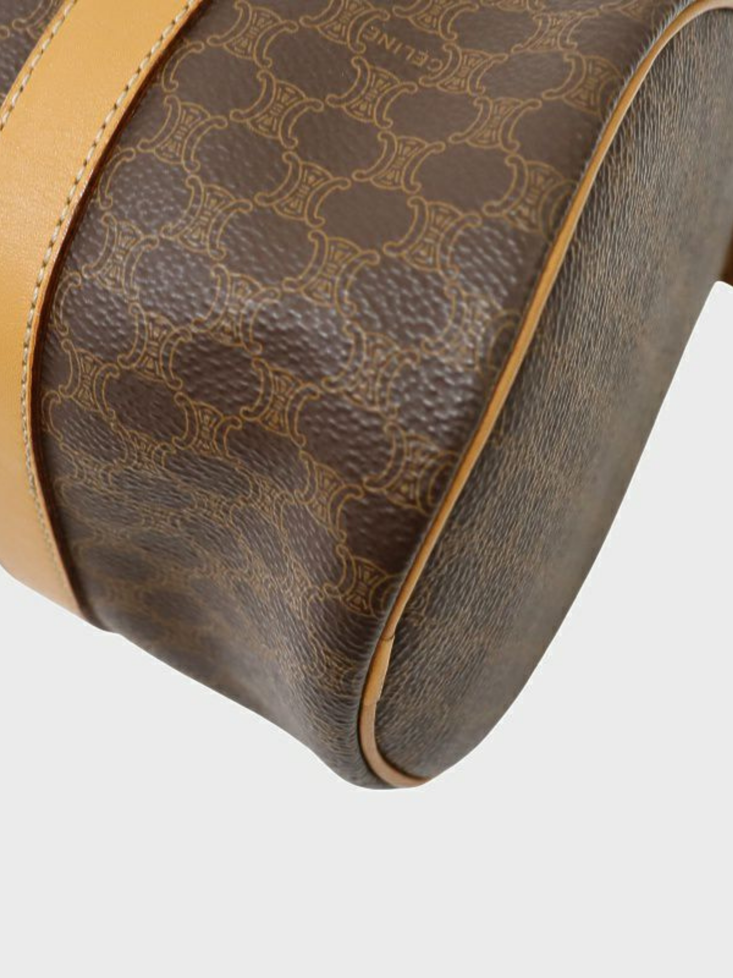 Celine 2000s Brown PVC Leather Macadam Blazon Handbag