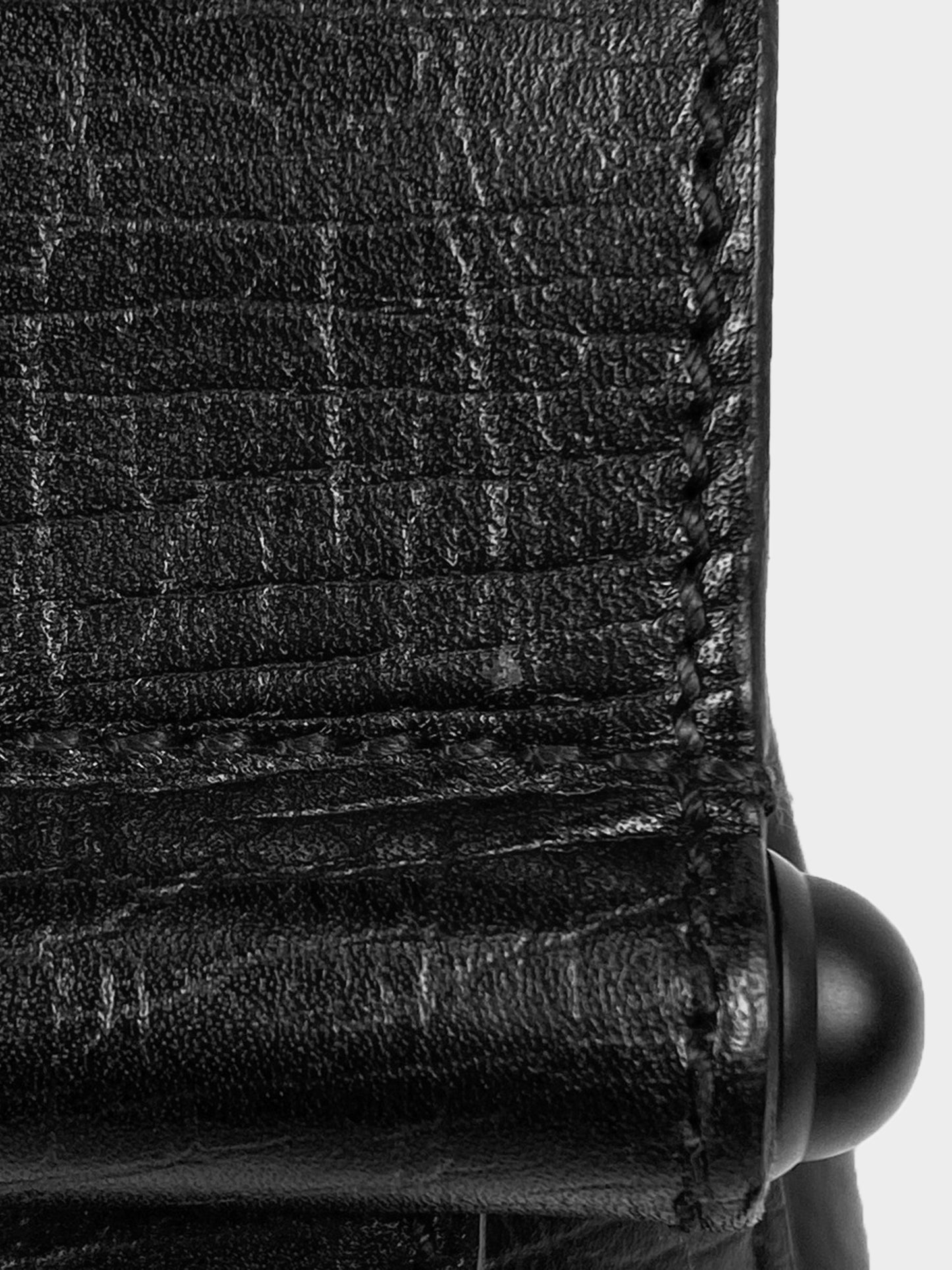 Gucci 2000s Black Leather and Canvas GG Bamboo Bullet Bag