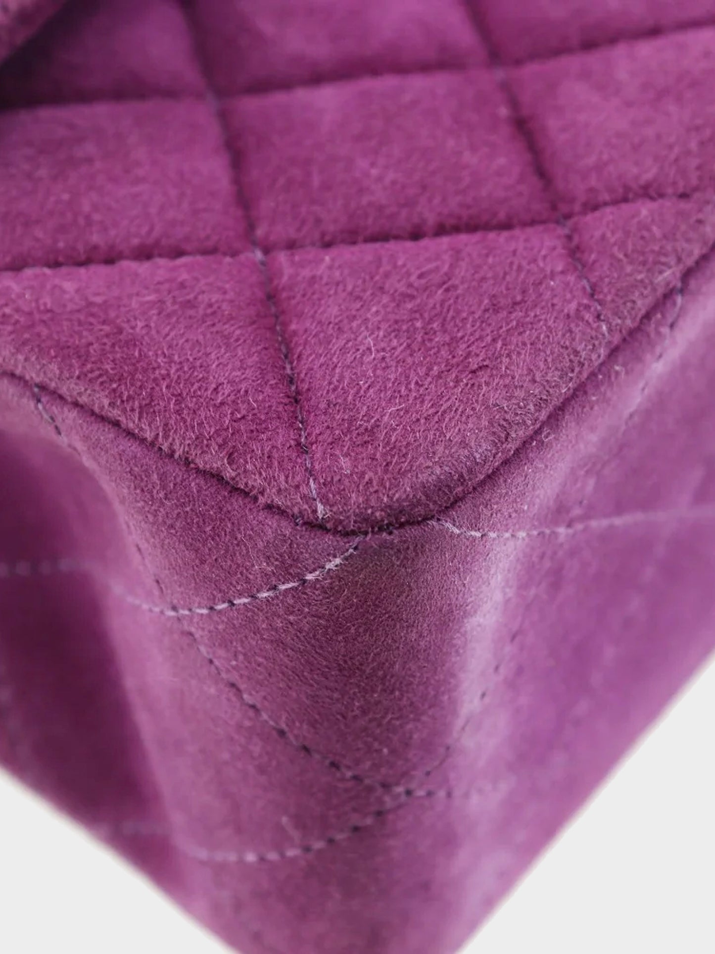 Chanel 1997-1999 Purple Suede 2.55 Double Flap Bag
