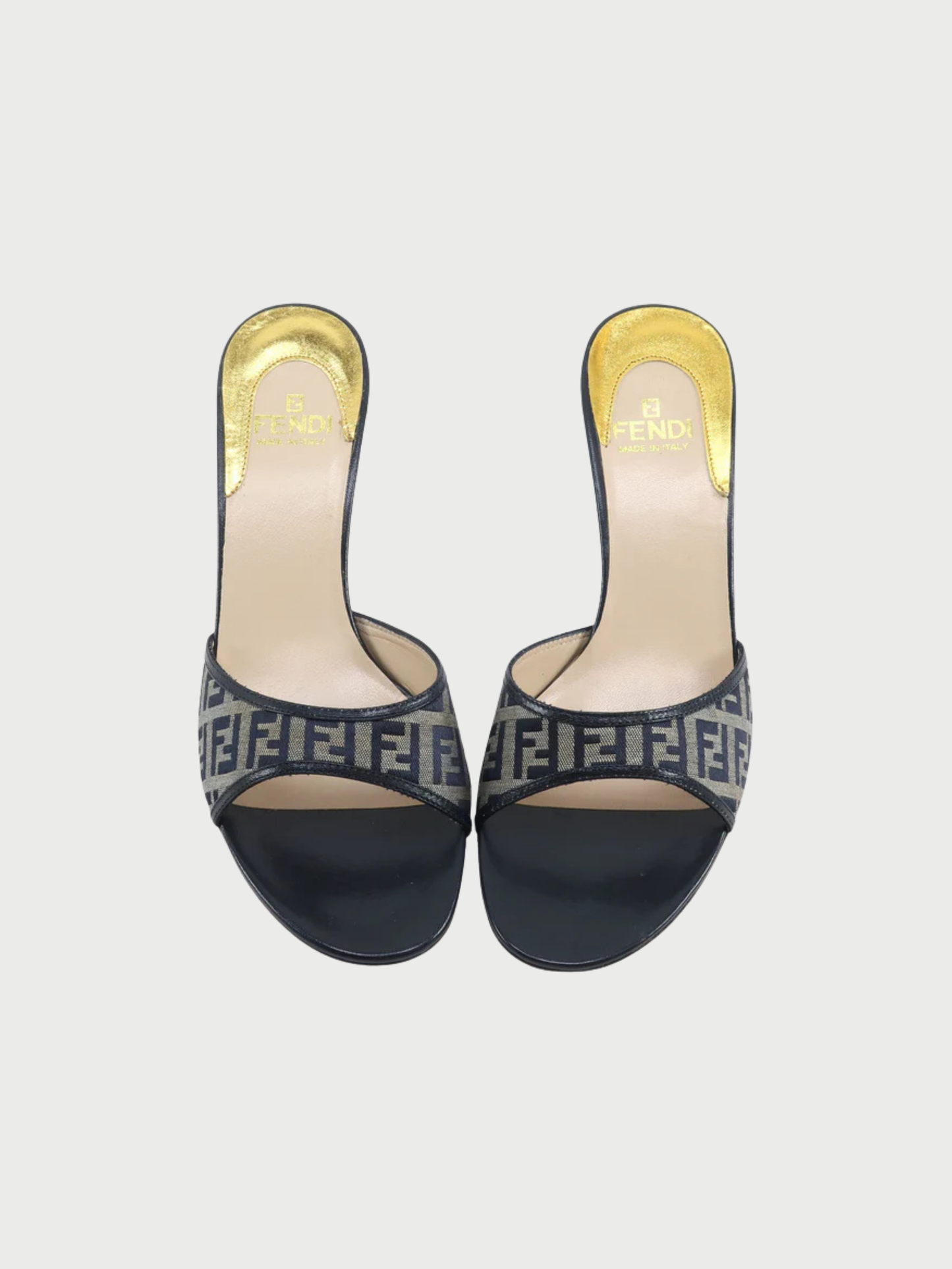 Fendi 2000s Zucca Pattern Mule Sandals