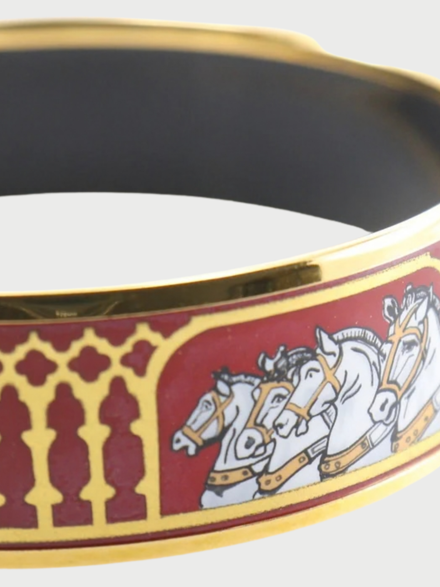 Hermès 2000s Red Gold Plated Enamel GM Bangle