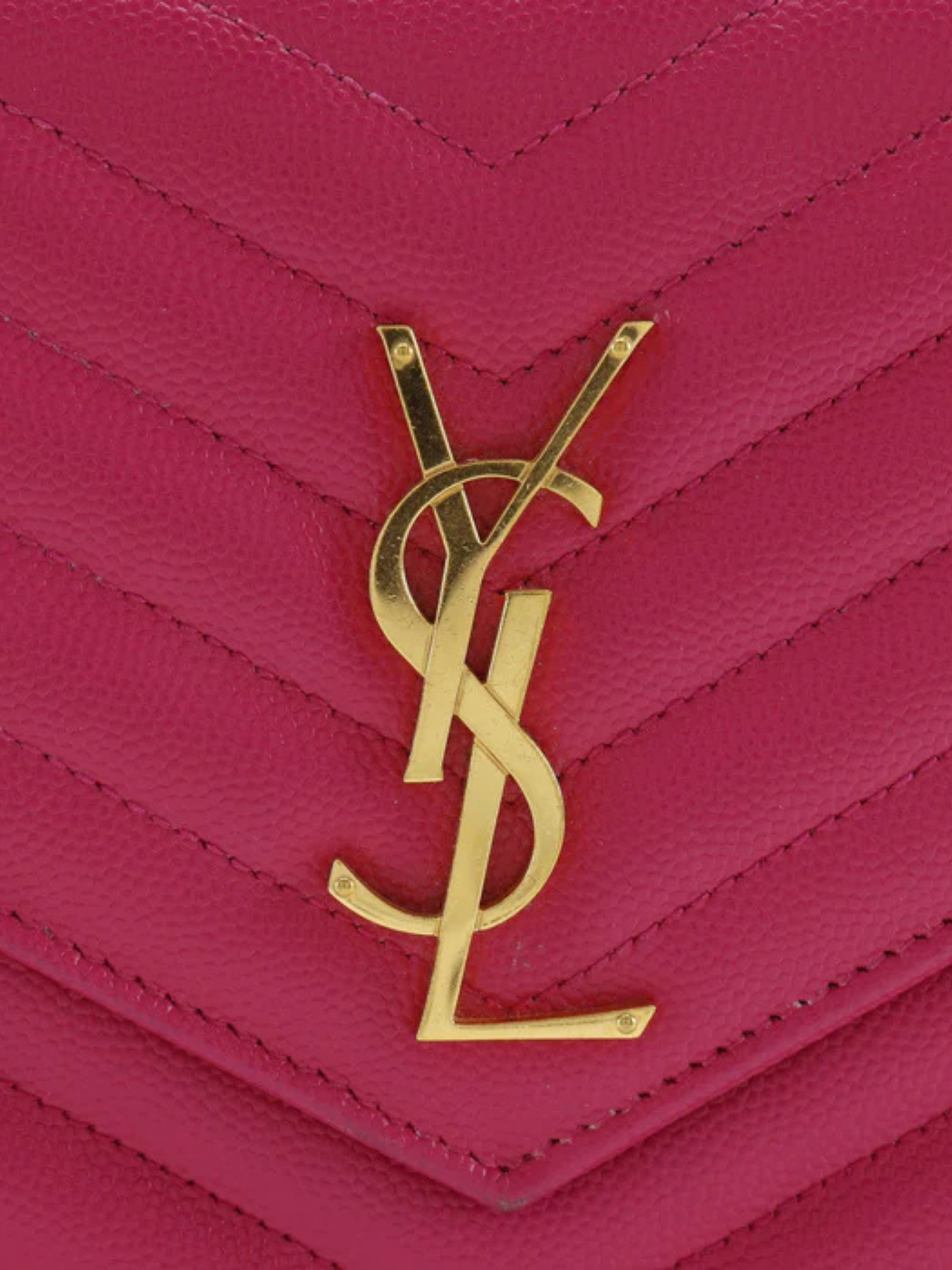 Yves Saint Laurent 2010s Pink Quilted Leather Chain Wallet