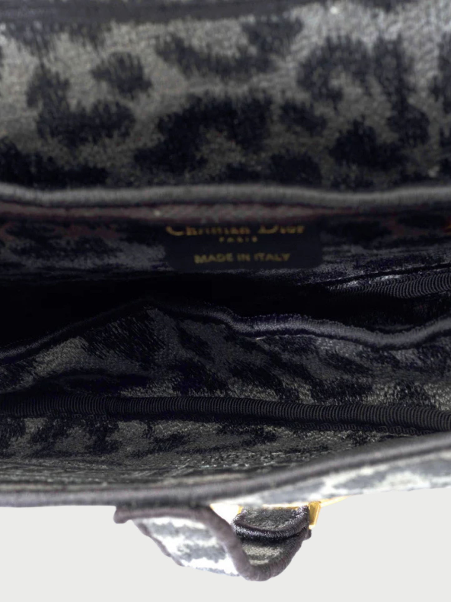 Christian Dior 2020s Grey Mizza Tweed Saddle Bag