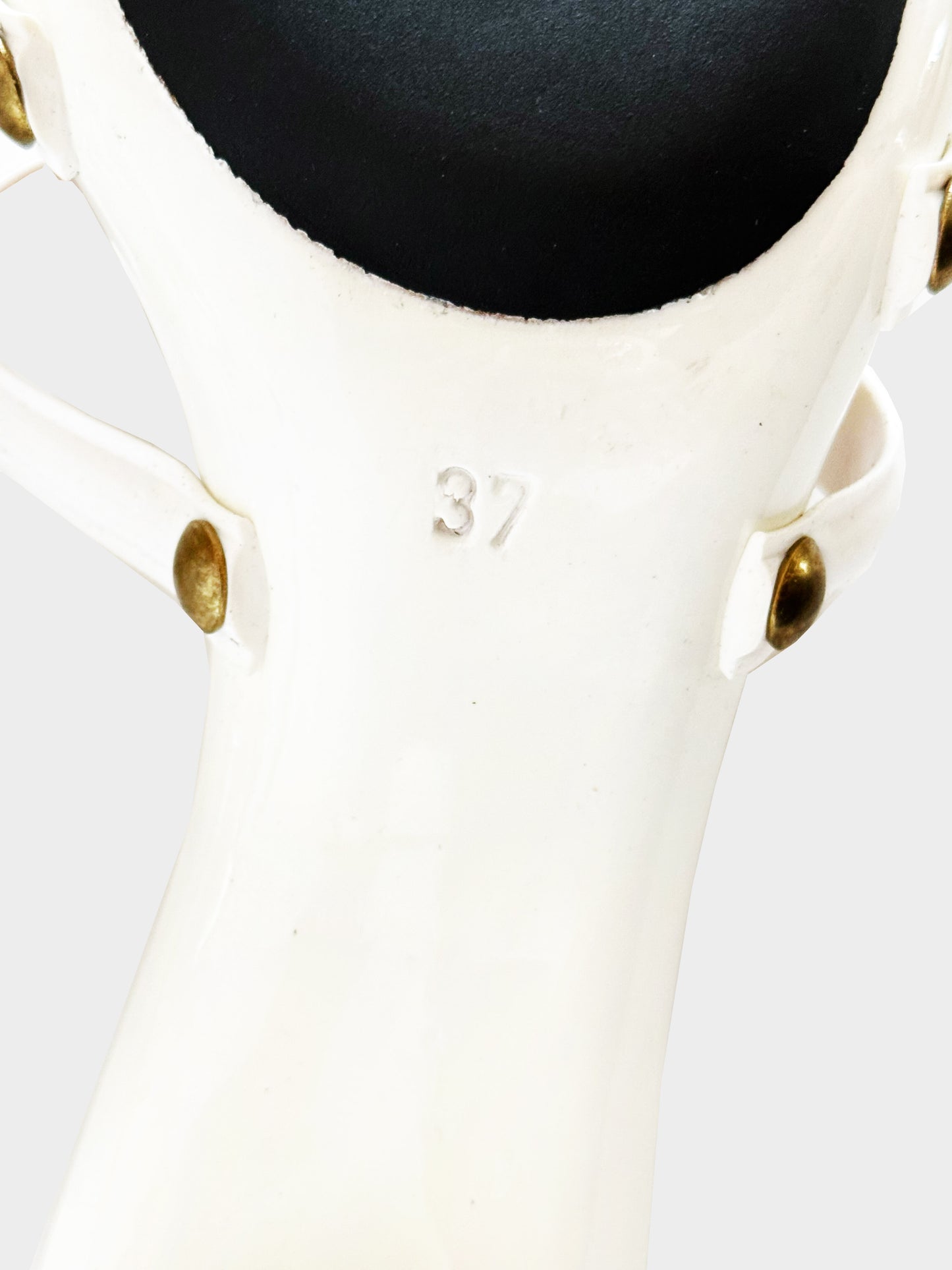Fendi 2000s White PVC and Wood Kitten Heels