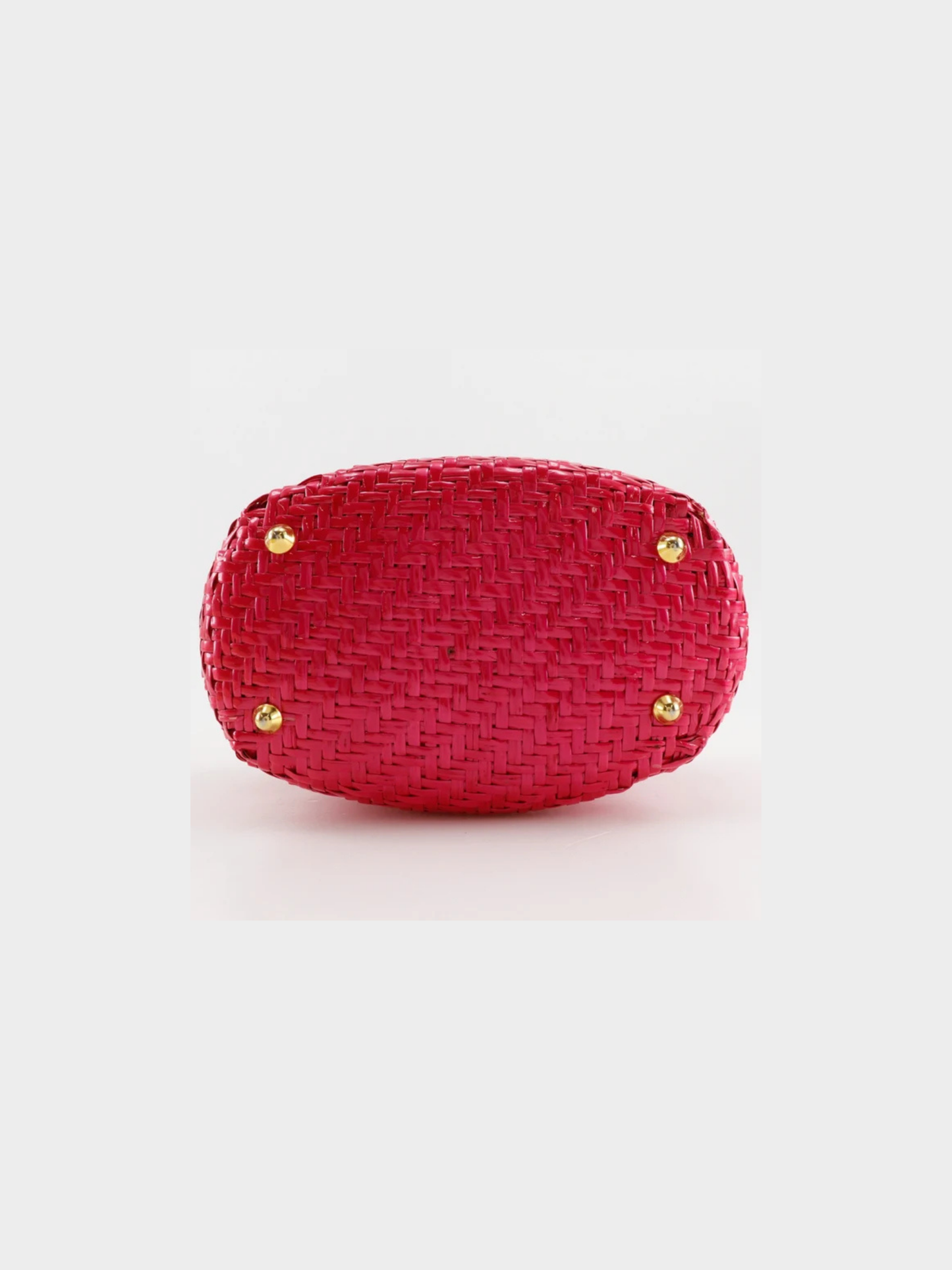 Fendi 2000s Raspberry Pink Straw Embossed Leather Handbag