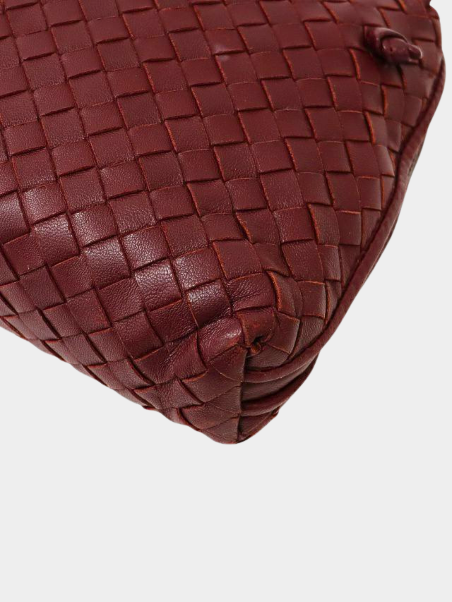 Bottega Veneta 2000s Bordeaux Intrecciato Leather Shoulder Bag