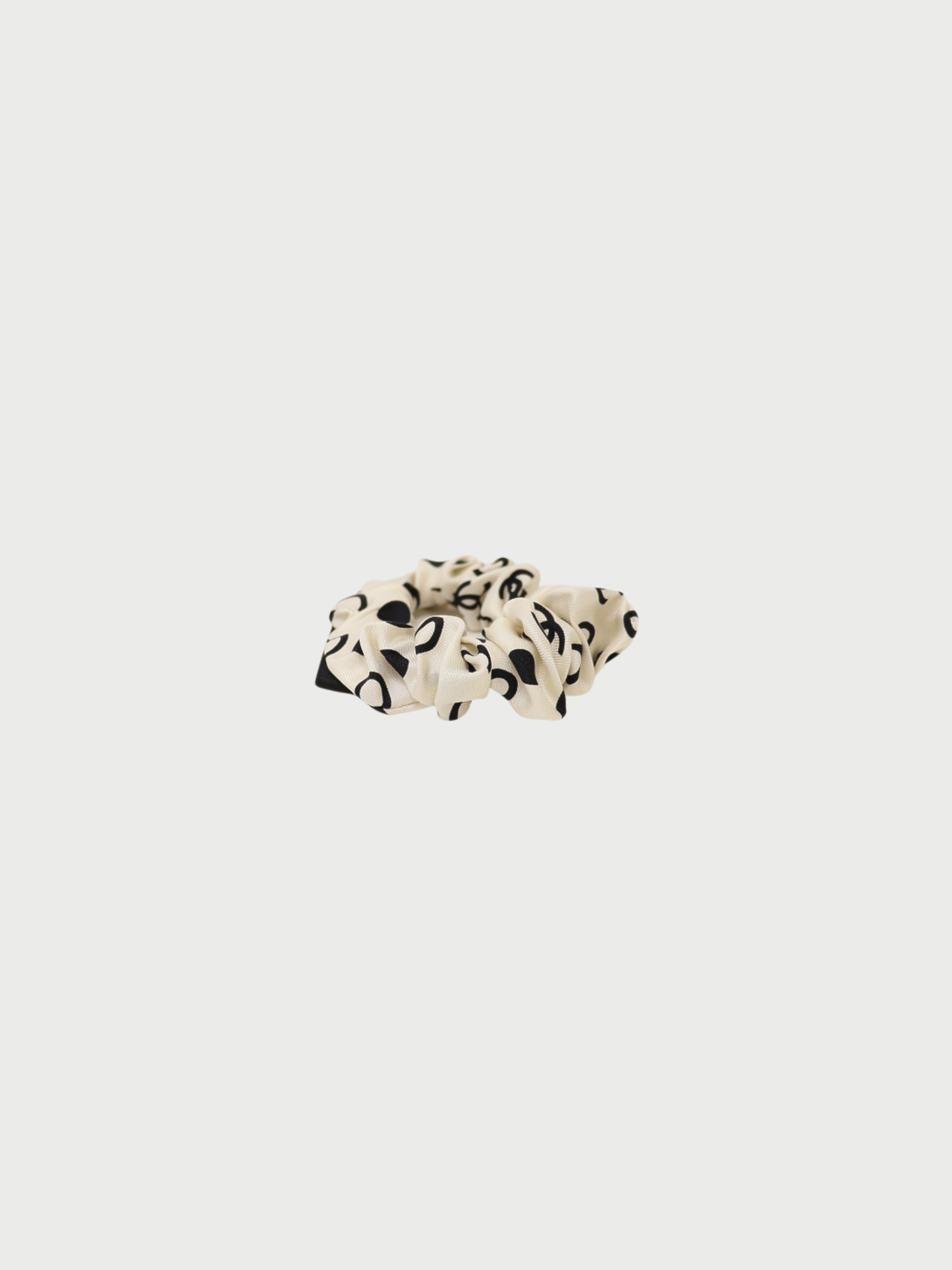 Chanel 2021 Black White Silk COCO Scrunchie Scarf Set