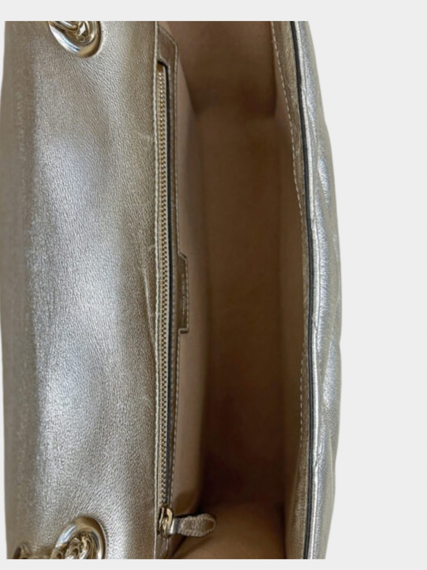 Jimmy Choo 2010s Light Gold Quilted Leather Flap Bag