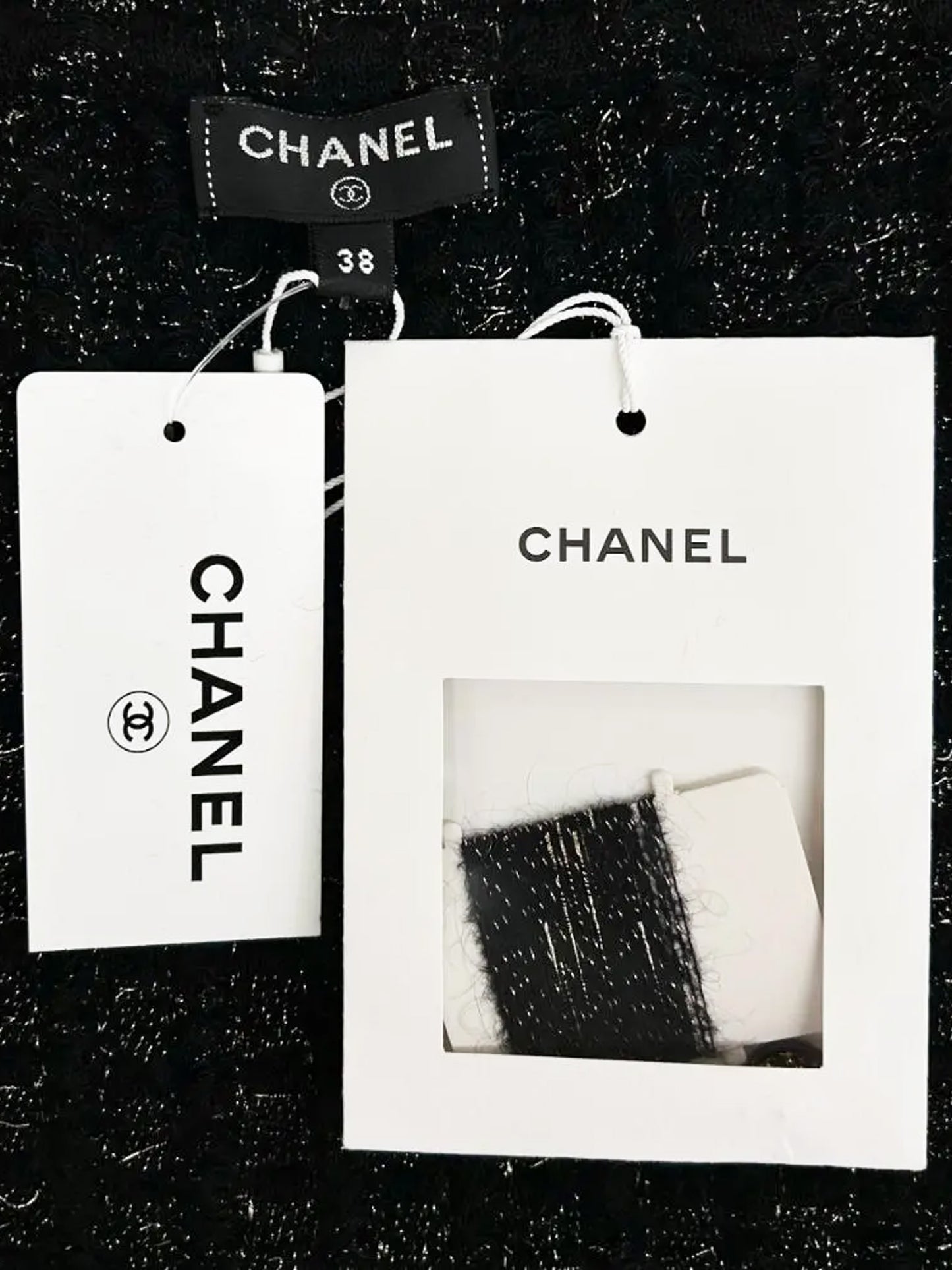 Chanel FW 2017 Black with Gold Thread Knit Skirt