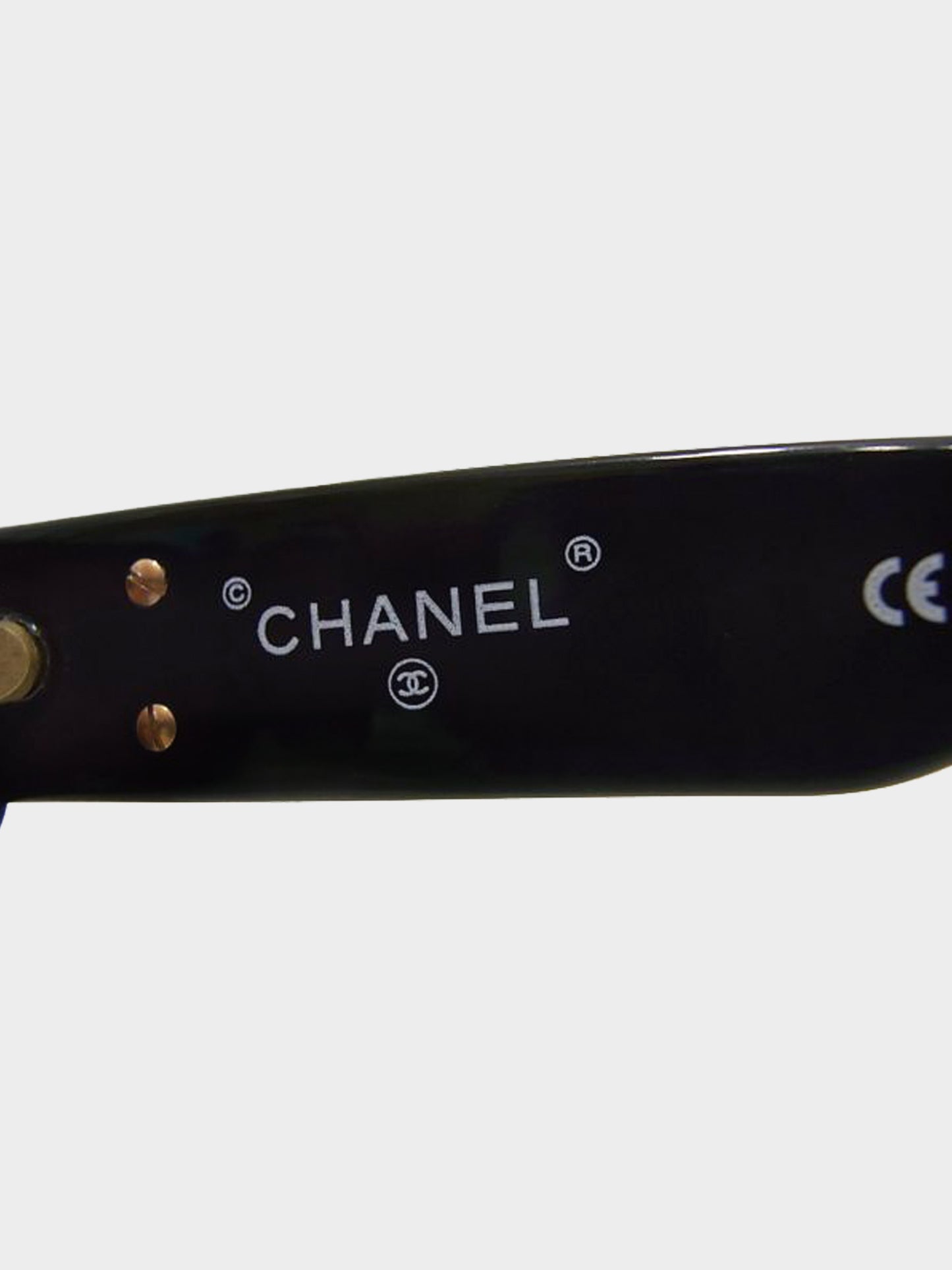 Chanel 1990s Black and Brown CC Round Sunglasses